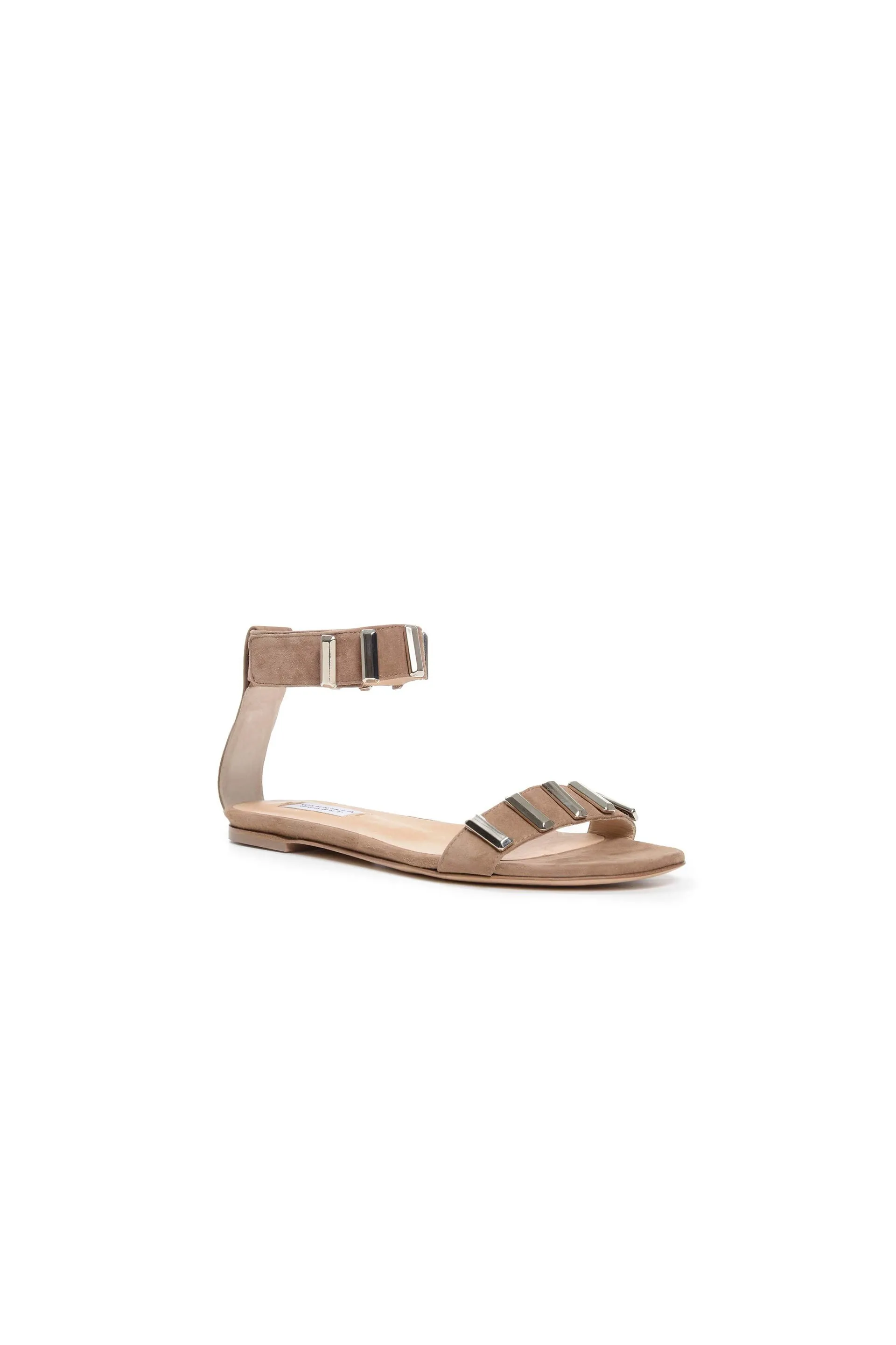 Lana Hardware Flat Sandal in Mink Suede sold by Gabriela Hearst product image thumbnail 2
