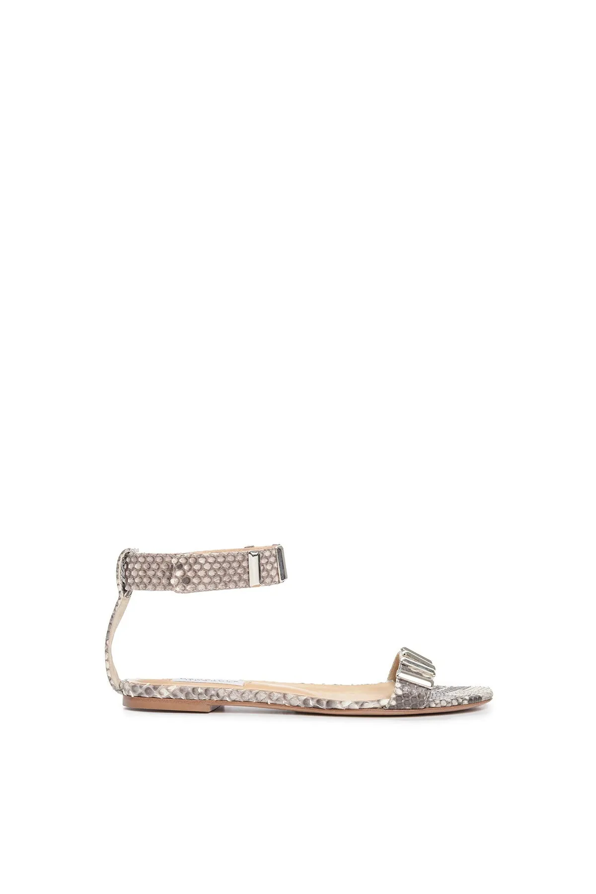 Lana Hardware Flat Sandal in Python Snakeskin sold by Gabriela Hearst