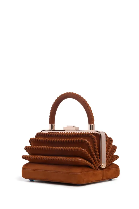 Whipstitch Diana Bag in Cognac Suede sold by Gabriela Hearst