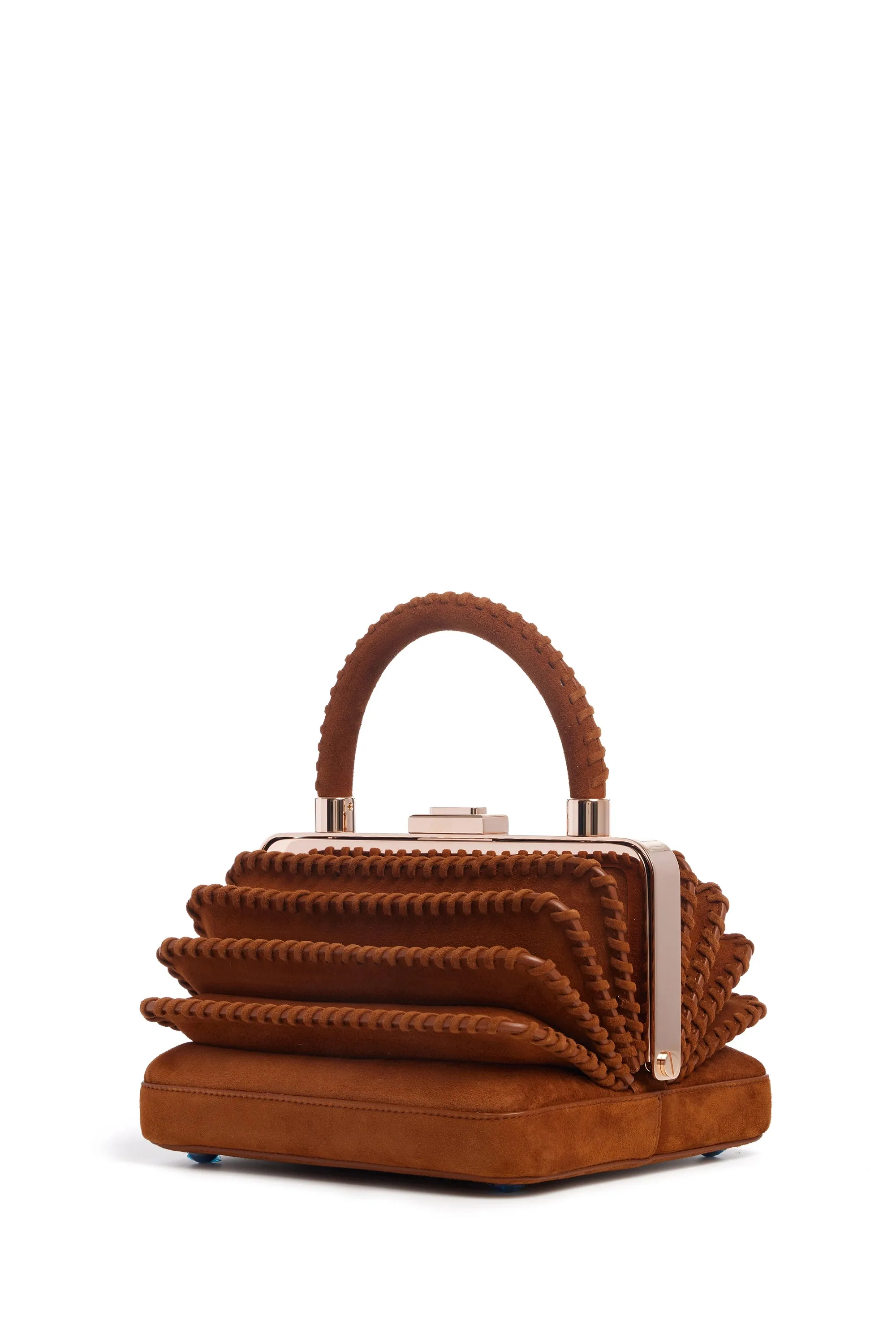 Whipstitch Diana Bag in Cognac Suede sold by Gabriela Hearst