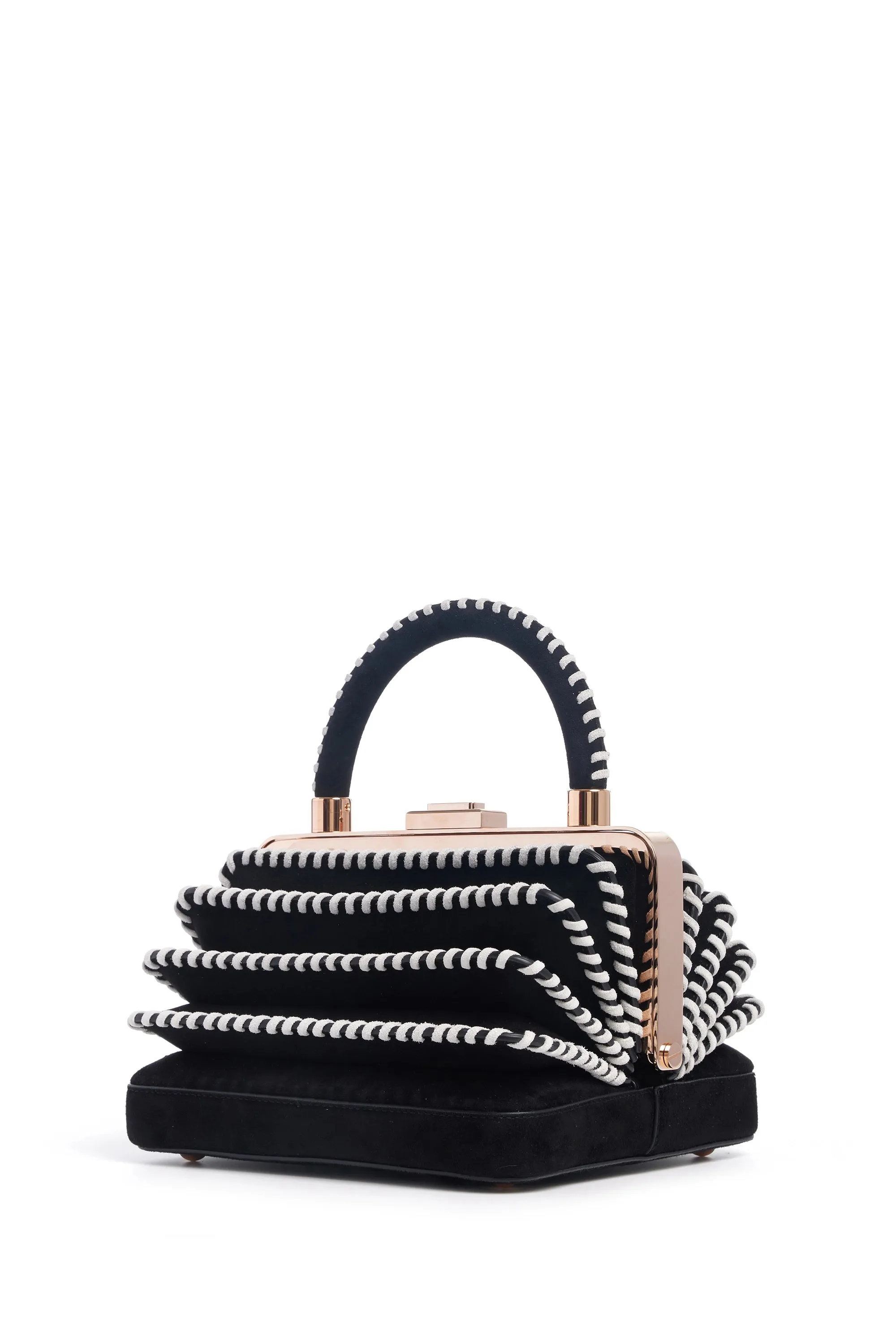 Whipstitch Diana Bag in Black Suede sold by Gabriela Hearst