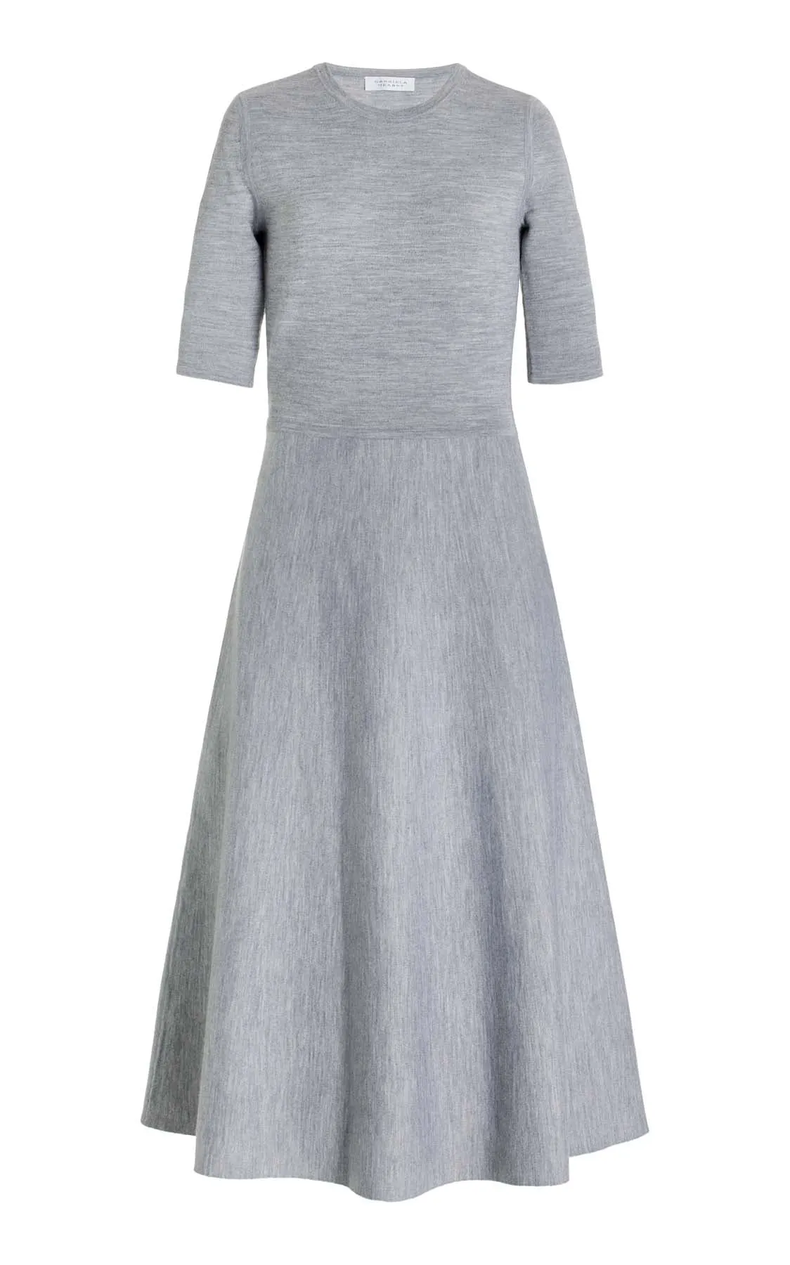 Seymore Knit Midi Dress in Heather Grey Merino Wool Cashmere sold by Gabriela Hearst