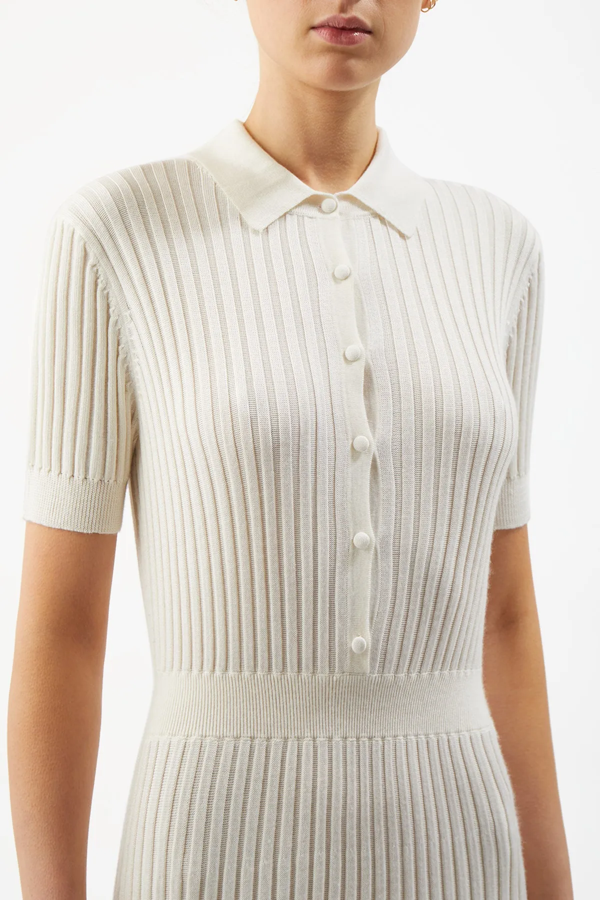 Amor Knit Midi Dress in Ivory Cashmere Silk sold by Gabriela Hearst product image thumbnail 5
