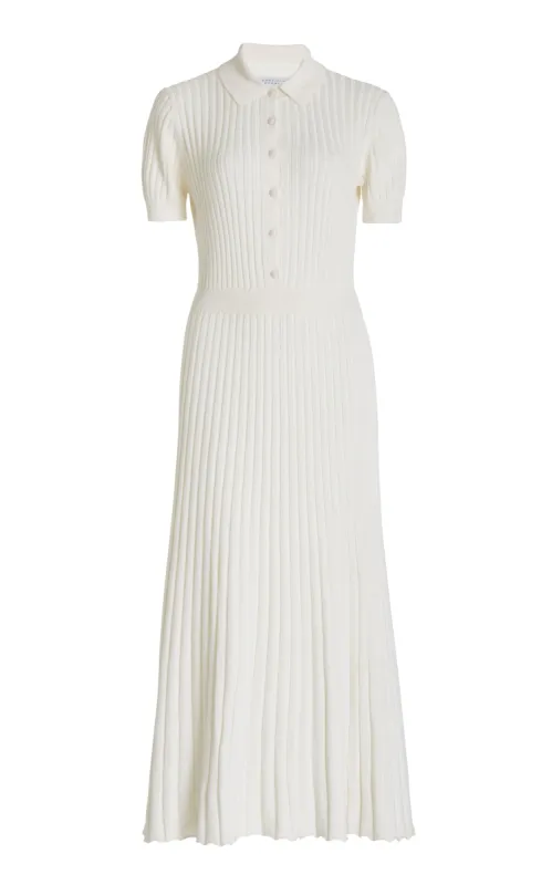 Amor Knit Midi Dress in Ivory Cashmere Silk sold by Gabriela Hearst
