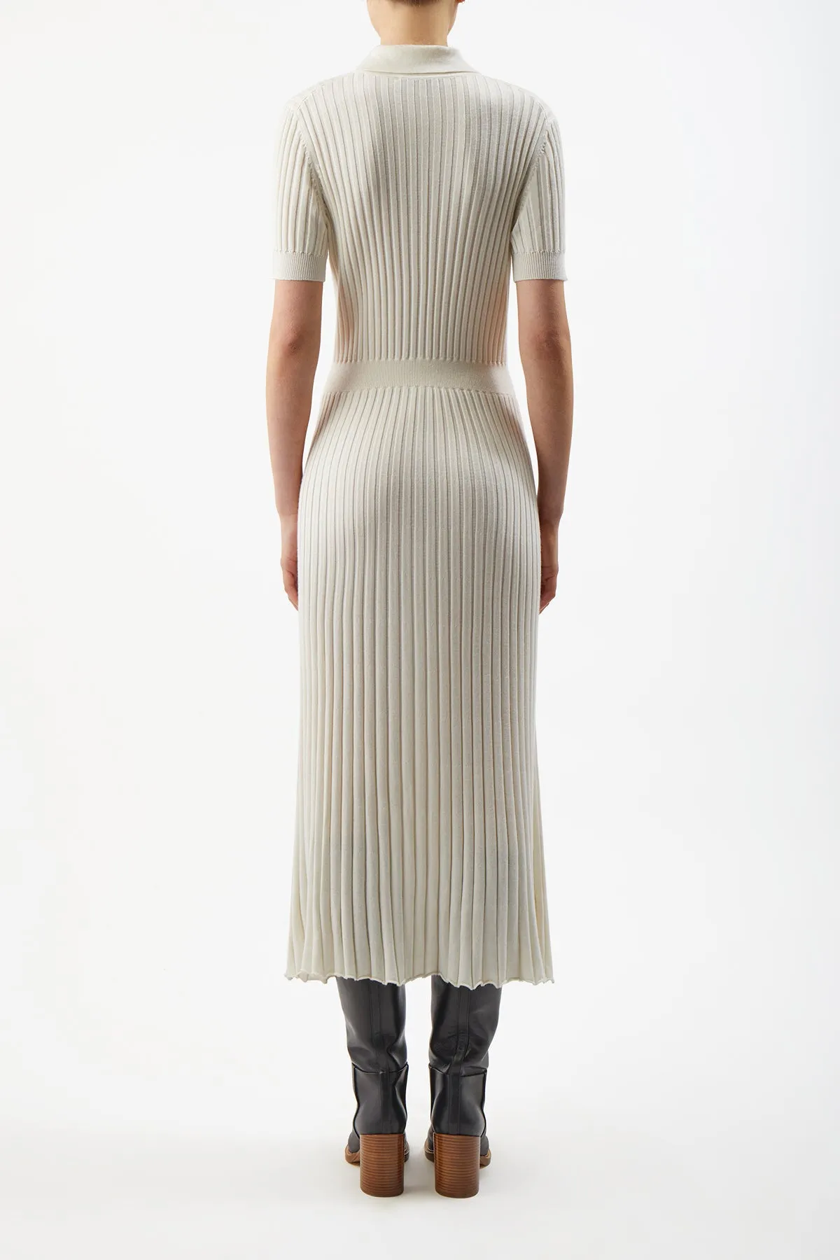 Amor Knit Midi Dress in Ivory Cashmere Silk sold by Gabriela Hearst product image thumbnail 4