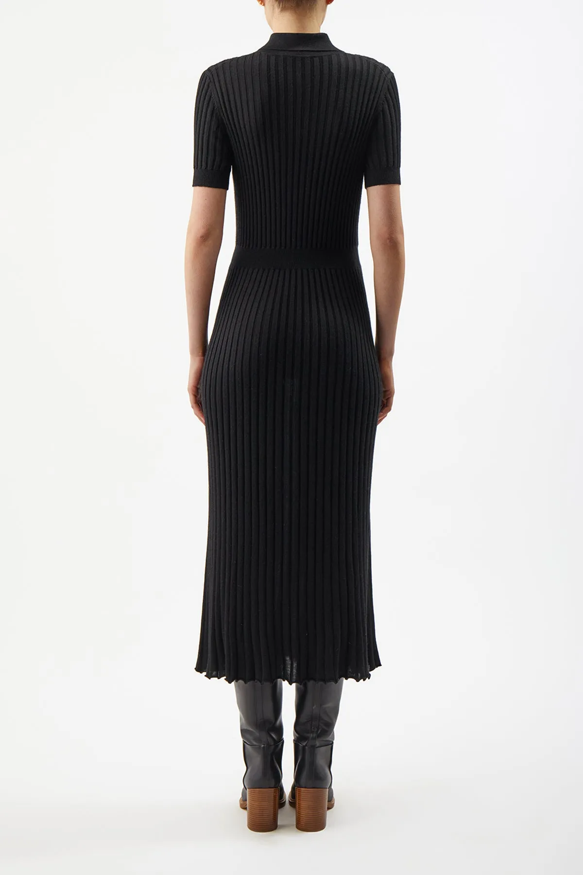 Amor Knit Midi Dress in Black Cashmere Silk sold by Gabriela Hearst product image thumbnail 4