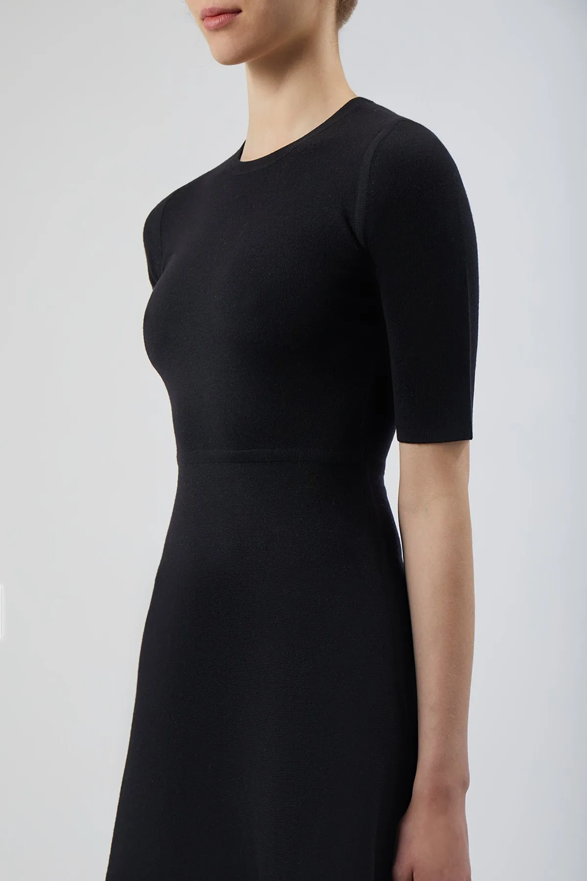 Seymore Knit Midi Dress in Black Merino Wool Cashmere sold by Gabriela Hearst product image thumbnail 5