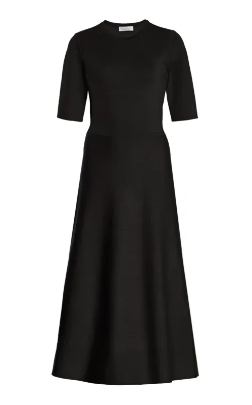 Seymore Knit Midi Dress in Black Merino Wool Cashmere sold by Gabriela Hearst