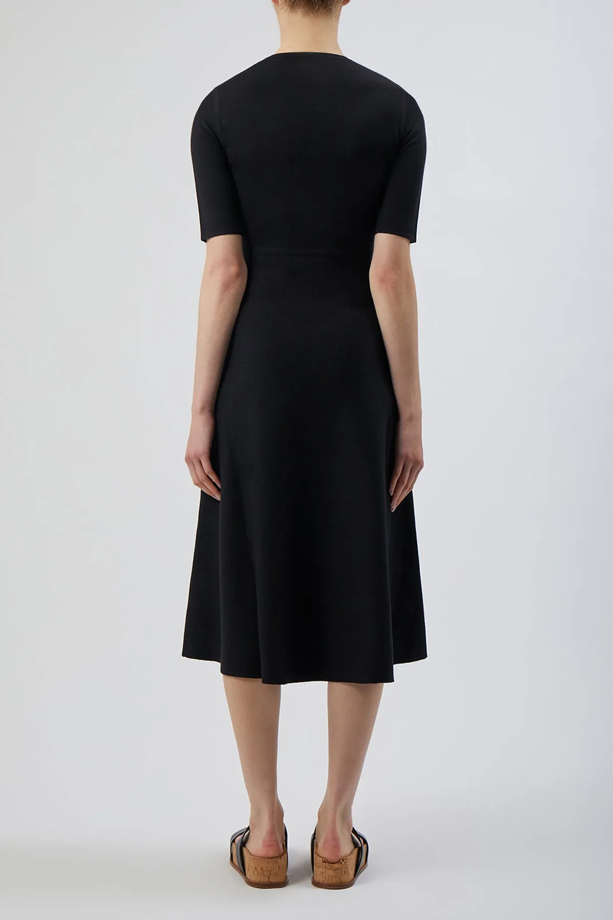 Seymore Knit Midi Dress in Black Merino Wool Cashmere sold by Gabriela Hearst product image thumbnail 4