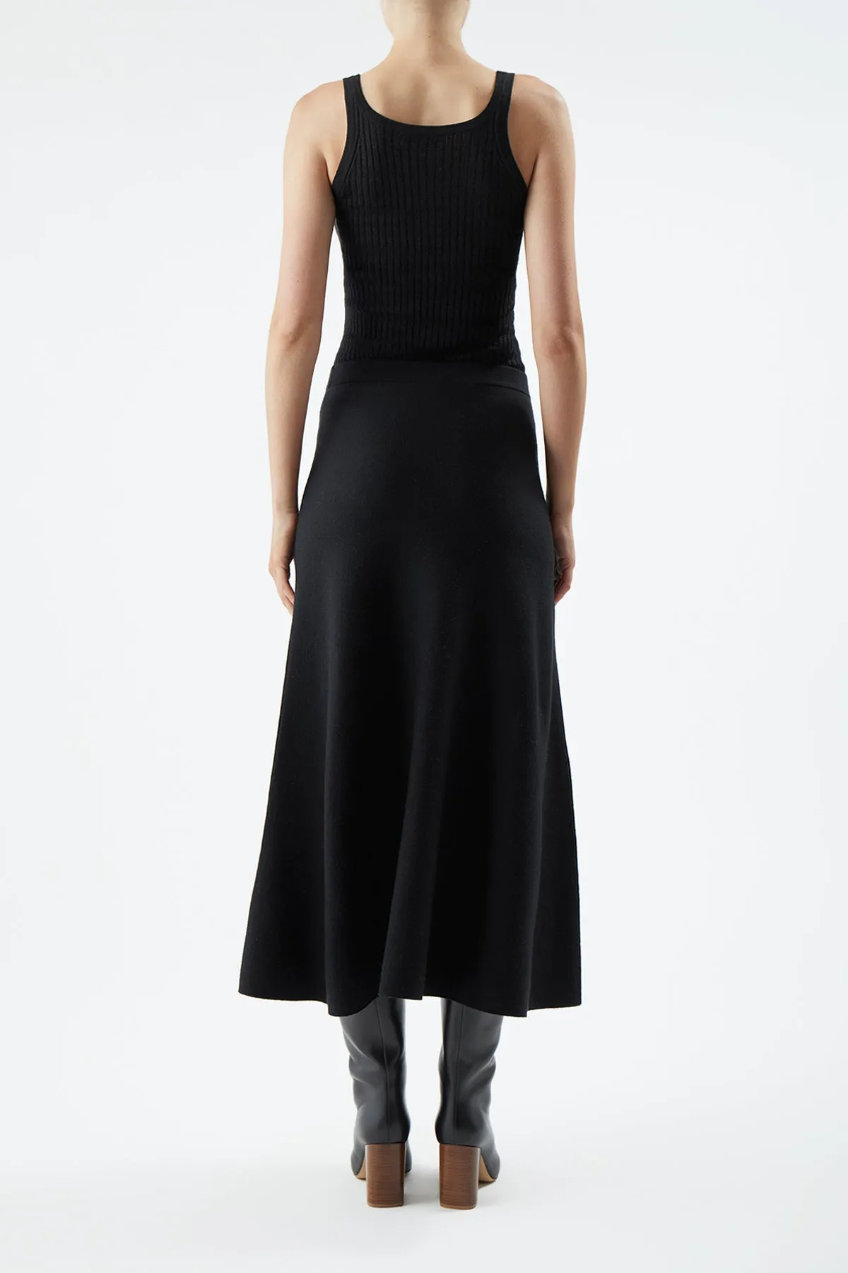 Nevin Pointelle Knit Tank Top in Black Cashmere Silk sold by Gabriela Hearst product image thumbnail 4