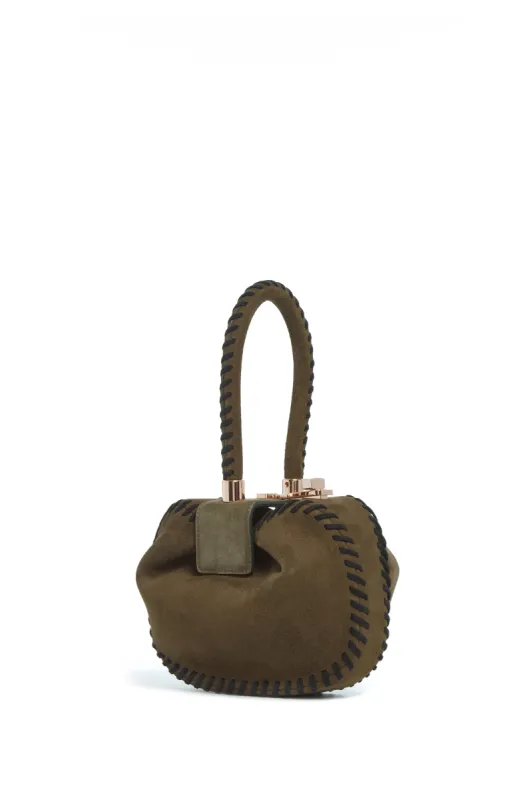 Whipstitch Demi Bag in Olive Suede sold by Gabriela Hearst