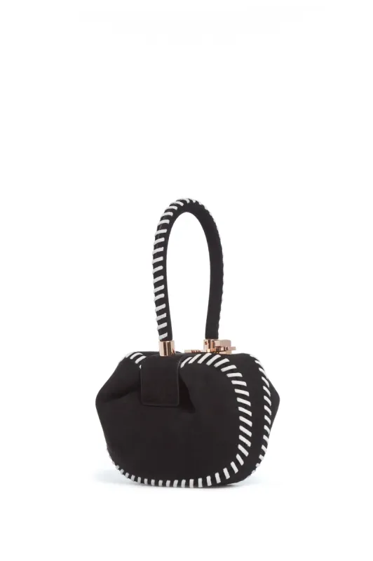 Whipstitch Demi Bag in Black Suede sold by Gabriela Hearst