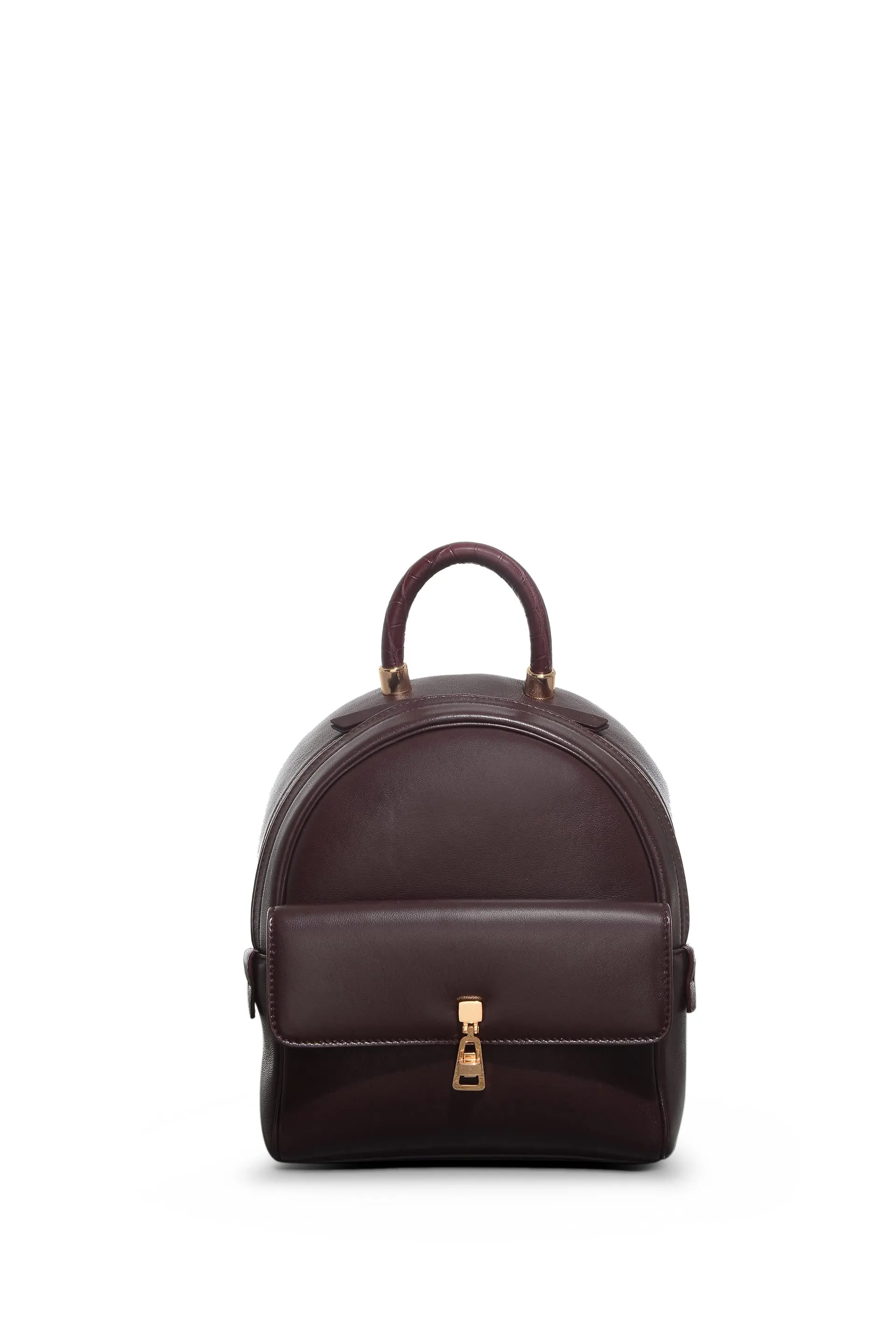 Mini Billie Backpack in Bordeaux Nappa Leather with Crocodile Leather Handle sold by Gabriela Hearst product image thumbnail 2