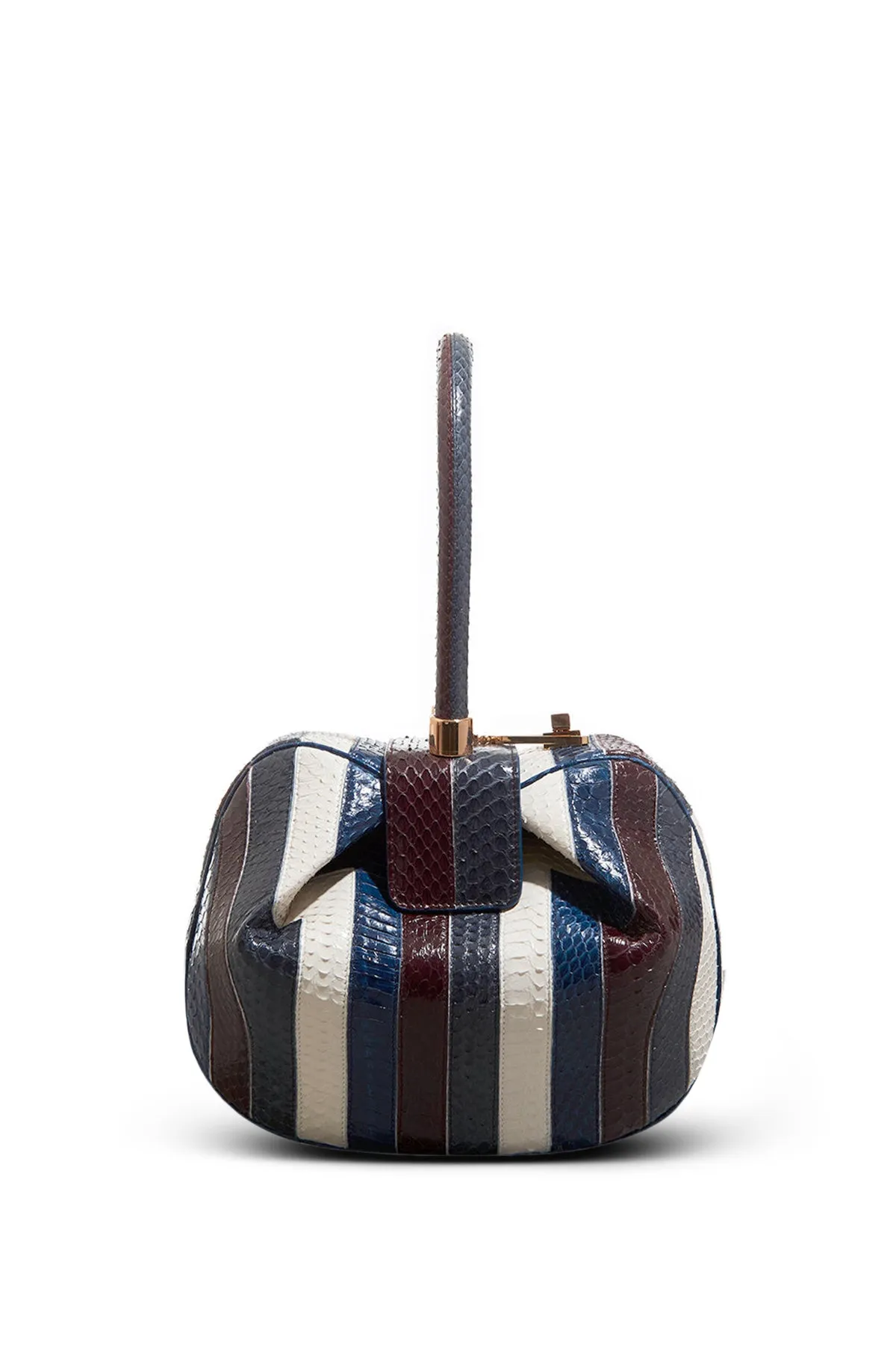 Nina Bag in Bordeaux, Navy & Ivory Stripes Snakeskin sold by Gabriela Hearst product image thumbnail 2
