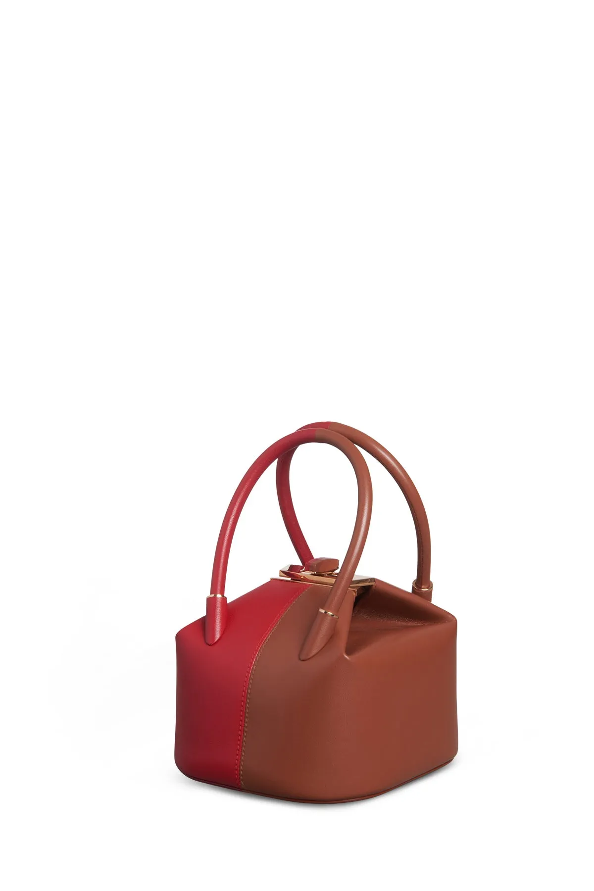 Mini Baez Bag in Cognac & Red Nappa Leather sold by Gabriela Hearst