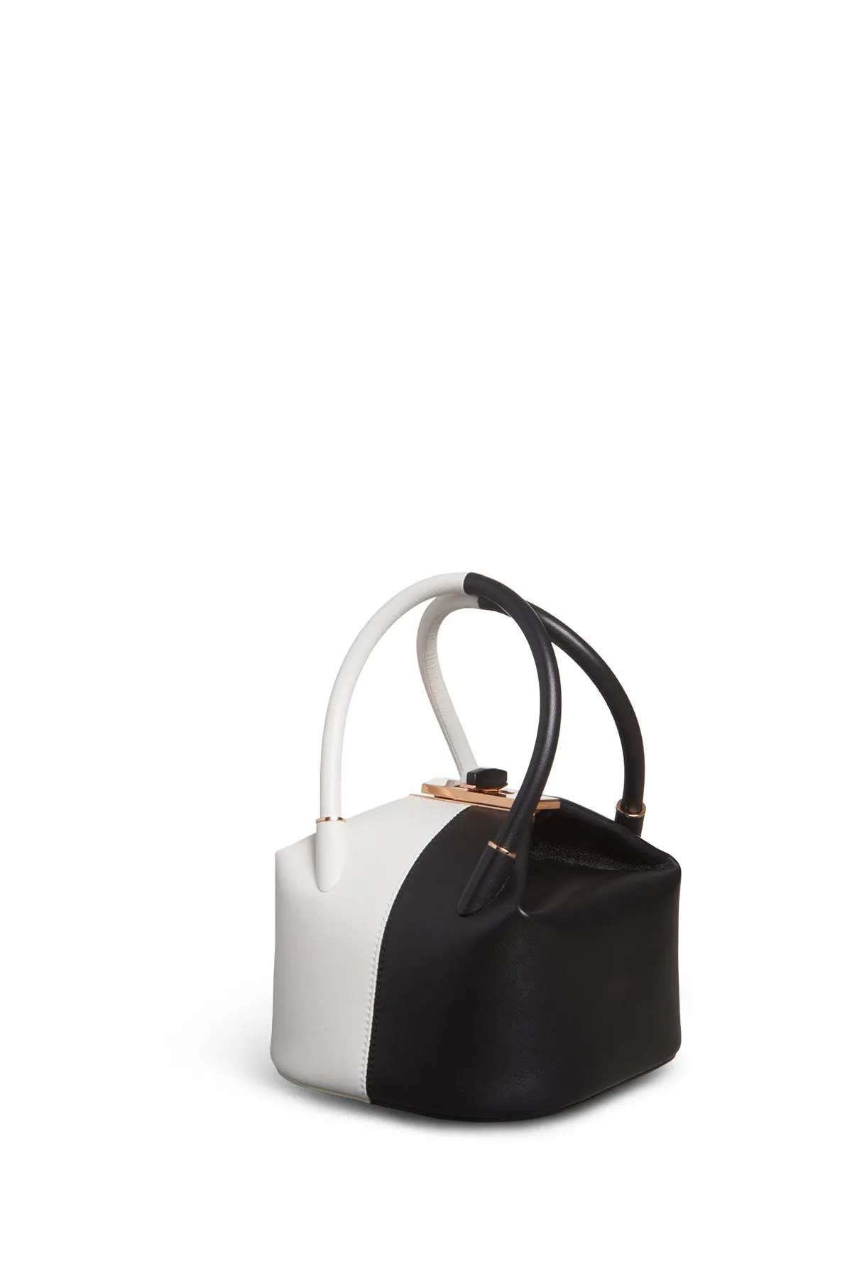 Mini Baez Bag in Black & Ivory Nappa Leather sold by Gabriela Hearst