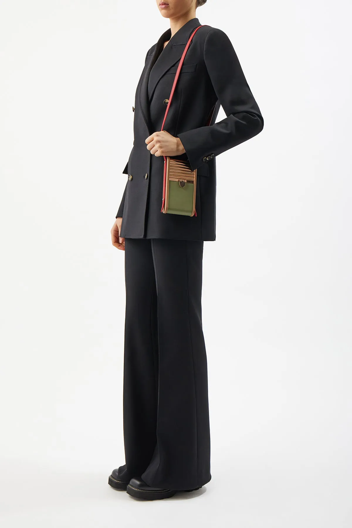 Mabel Crossbody Phone Case in Green, Nude & Red Nappa Leather sold by Gabriela Hearst product image thumbnail 5