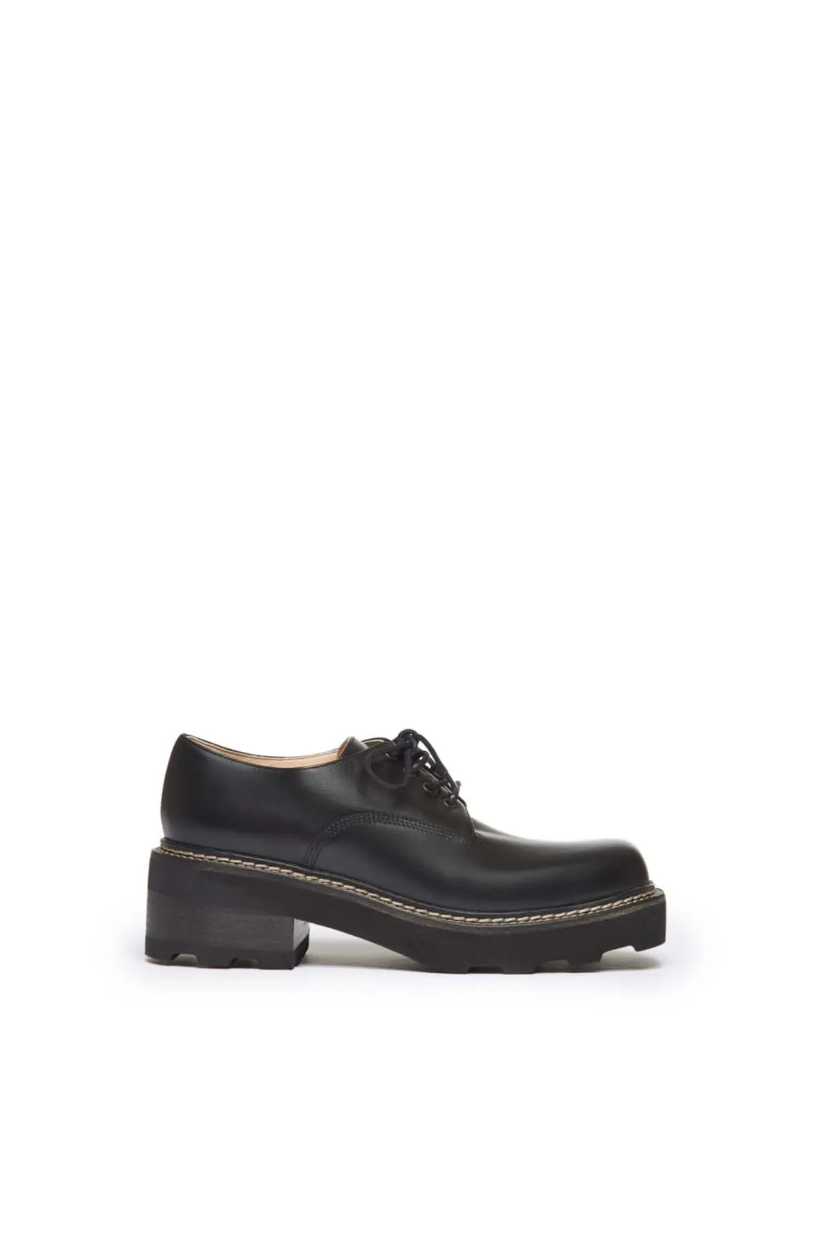 Tera Brogue in Black Leather sold by Gabriela Hearst