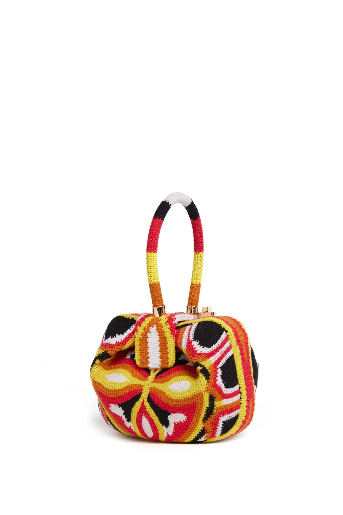 Demi Bag in Red, Yellow & Black Crochet sold by Gabriela Hearst