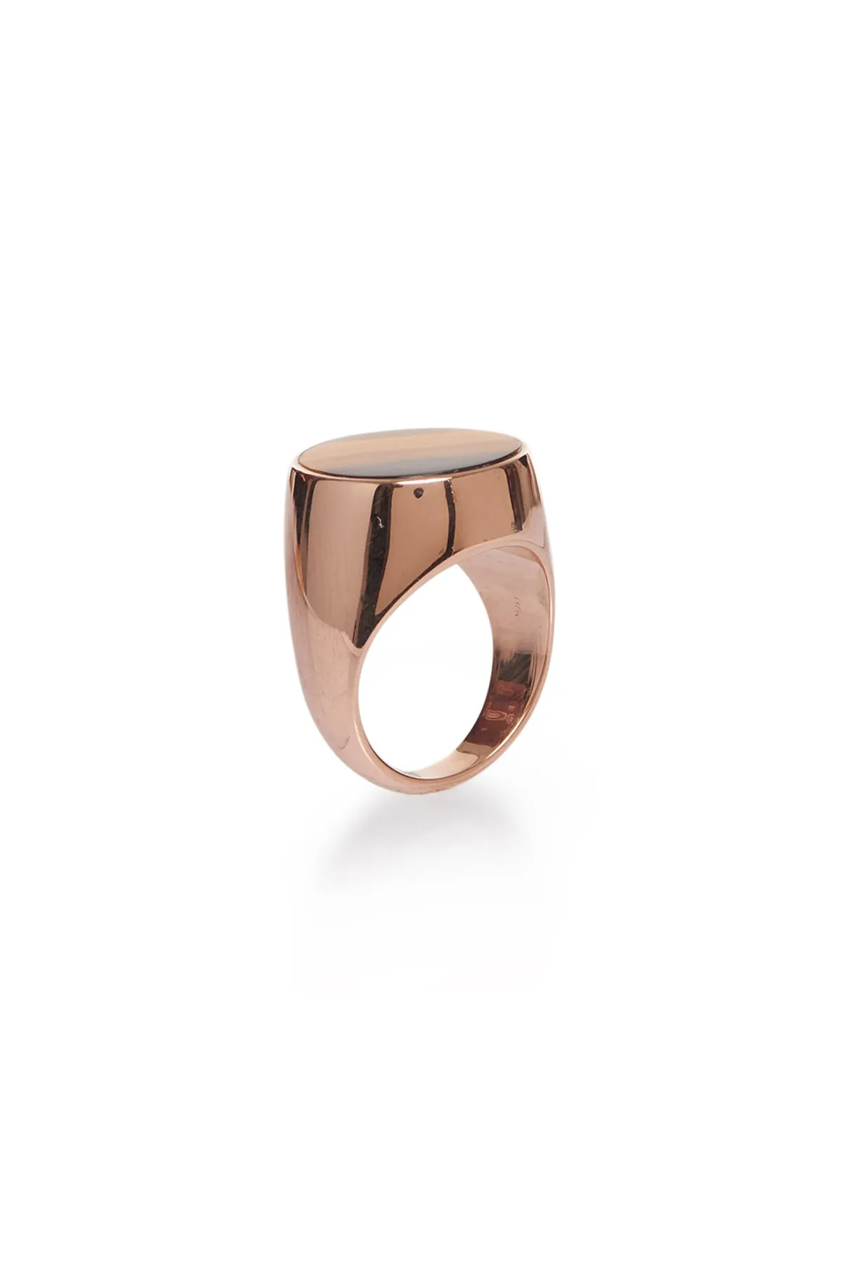 One Ounce Signet Ring in Rose Gold & Tiger's Eye sold by Gabriela Hearst product image thumbnail 3