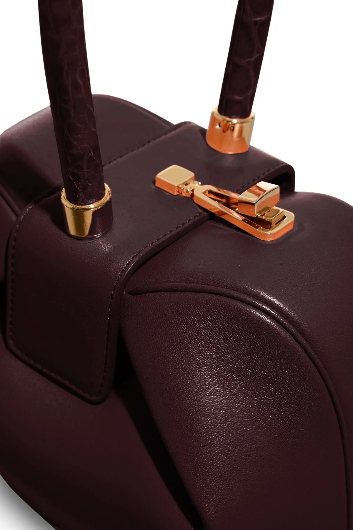 Nina Bag in Bordeaux Nappa Leather with Crocodile Leather Handle sold by Gabriela Hearst product image thumbnail 3