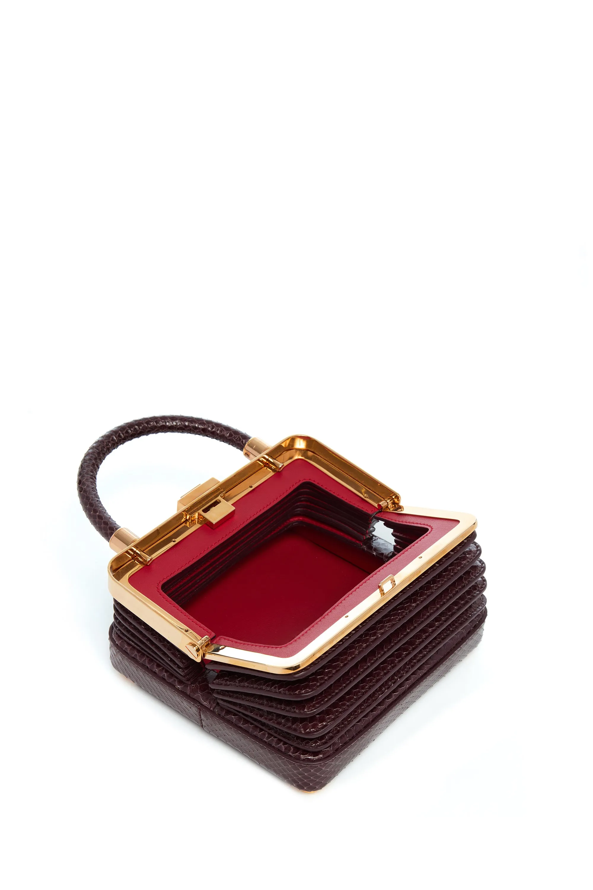 Small Diana Bag in Bordeaux Snakeskin sold by Gabriela Hearst product image thumbnail 4