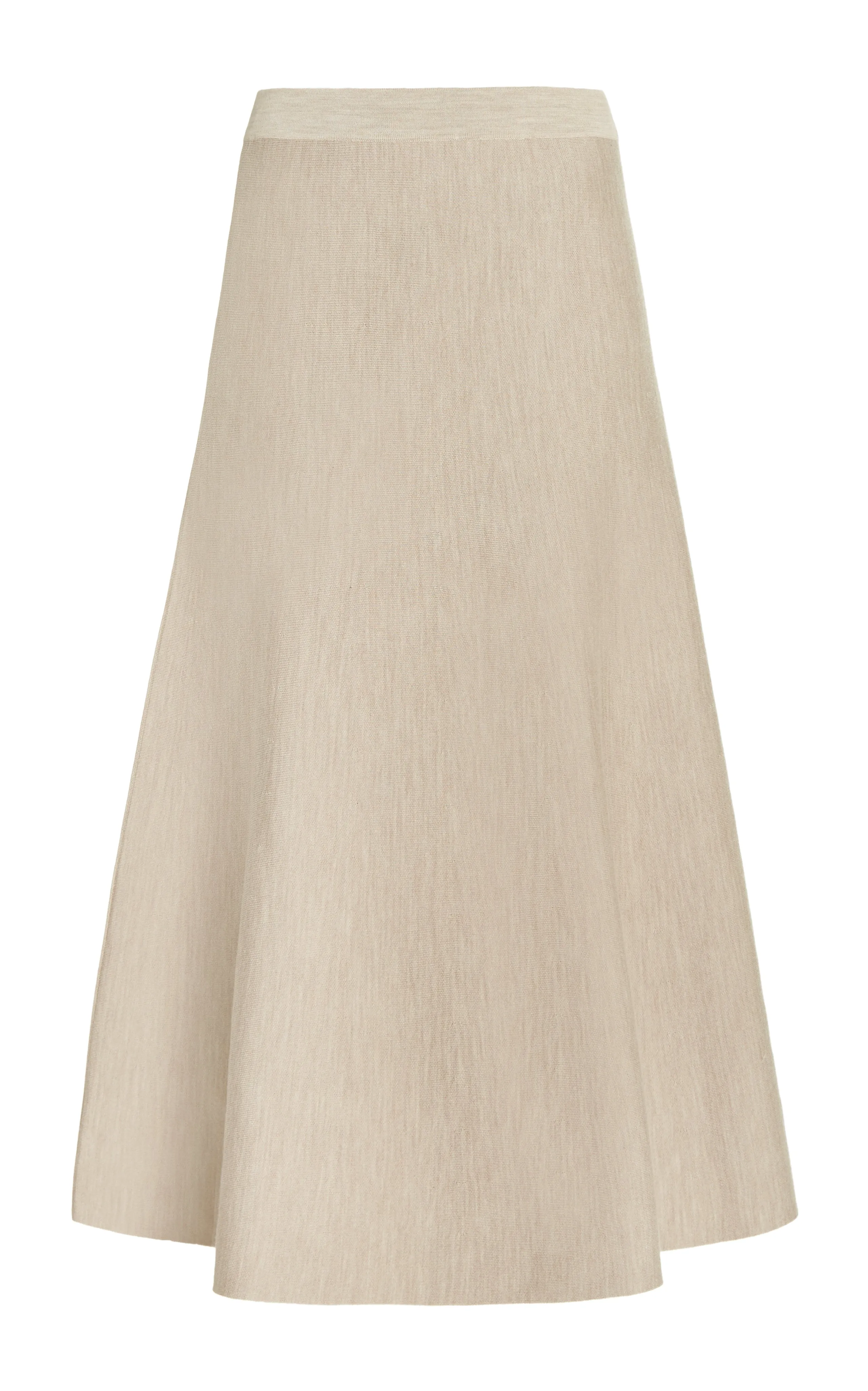 Freddie Knit Midi Skirt in Oatmeal Merino Wool Cashmere sold by Gabriela Hearst