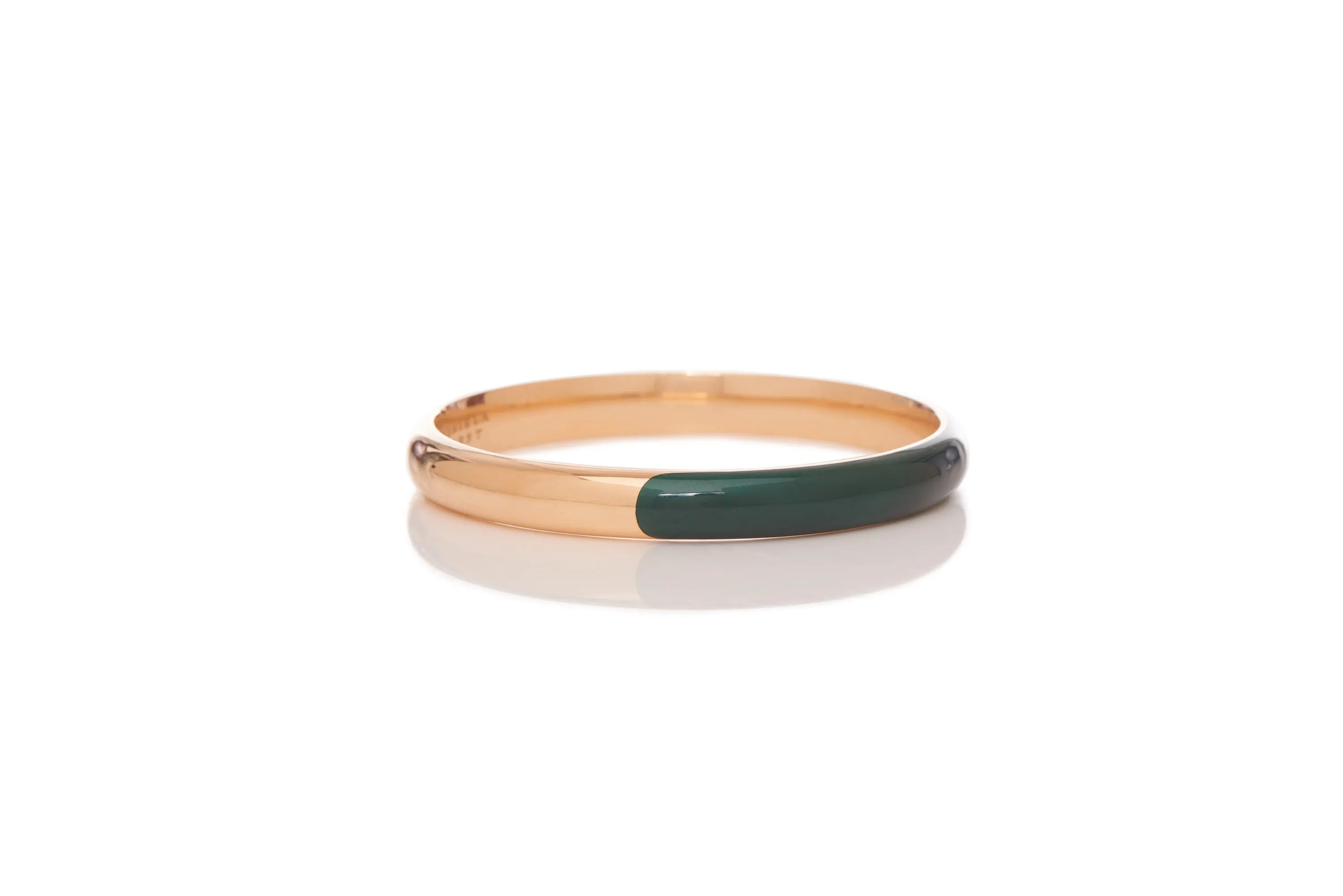 Bangle in 18K Rose Gold & Vitreous Green Enamel sold by Gabriela Hearst product image thumbnail 2