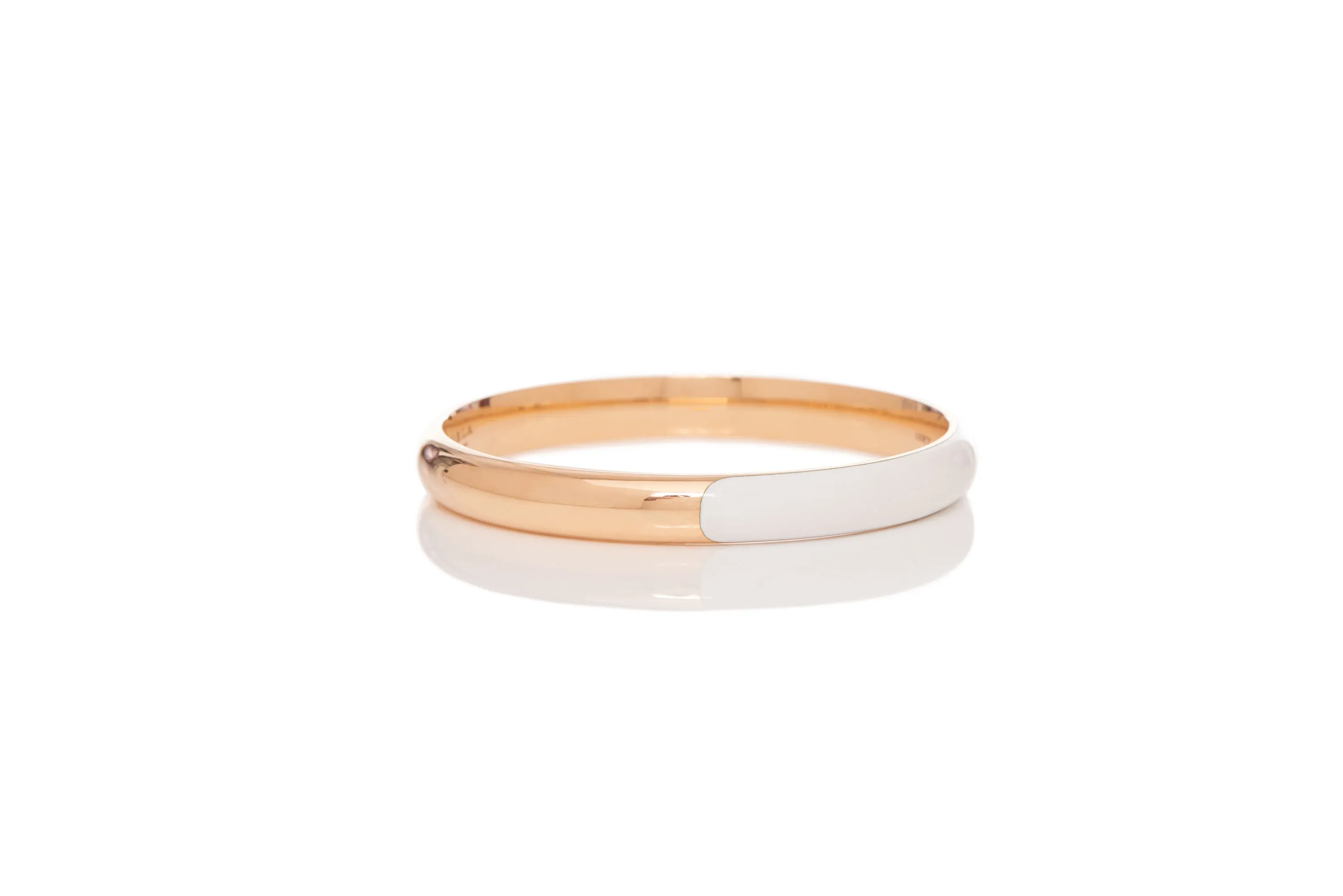 Bangle in 18K Rose Gold & Vitreous Ivory Enamel sold by Gabriela Hearst product image thumbnail 2