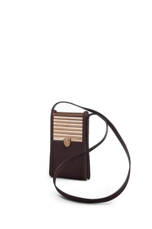 Mabel Crossbody Phone Case in Bordeaux Nappa Leather sold by Gabriela Hearst