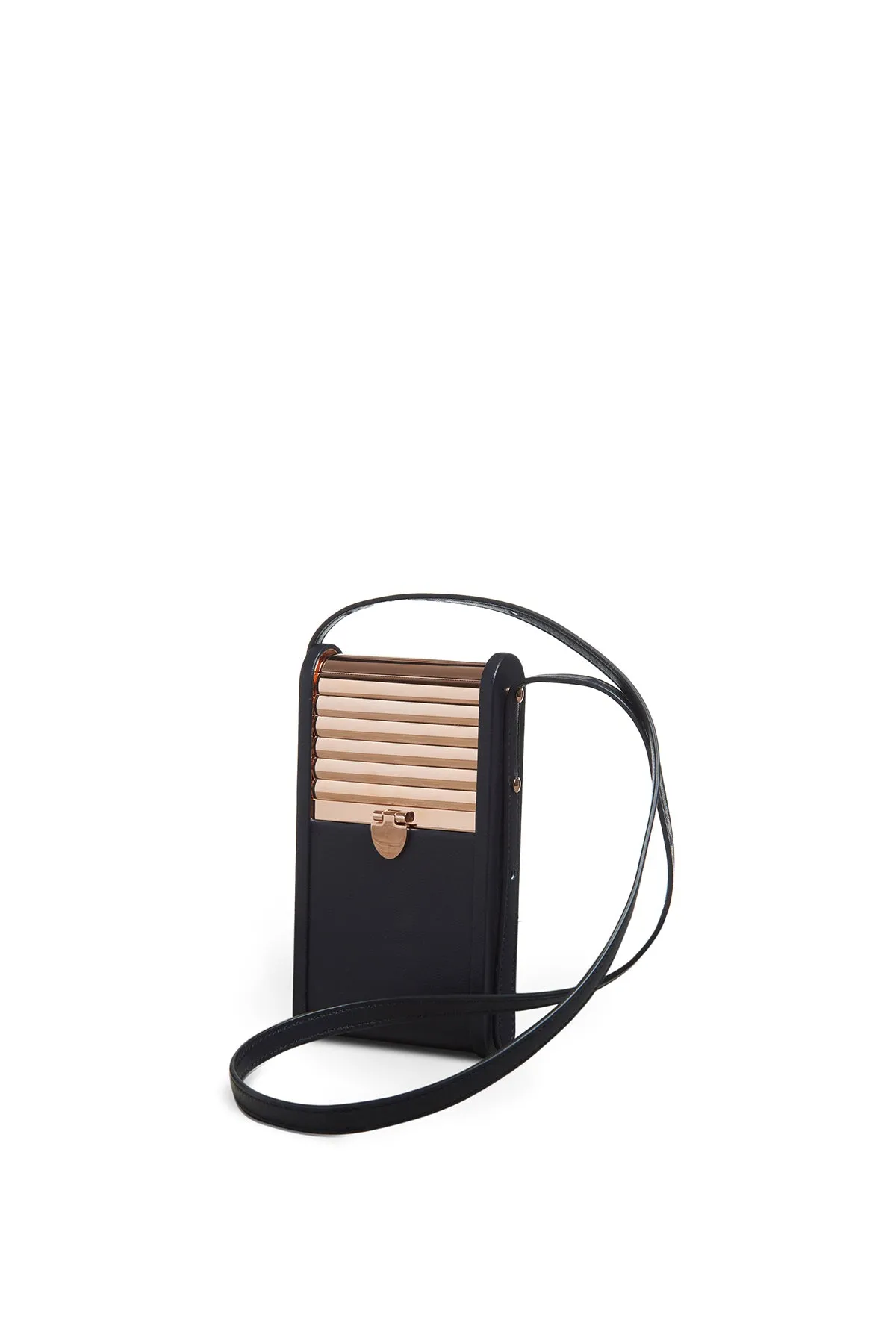 Mabel Crossbody Phone Case in Navy Nappa Leather sold by Gabriela Hearst
