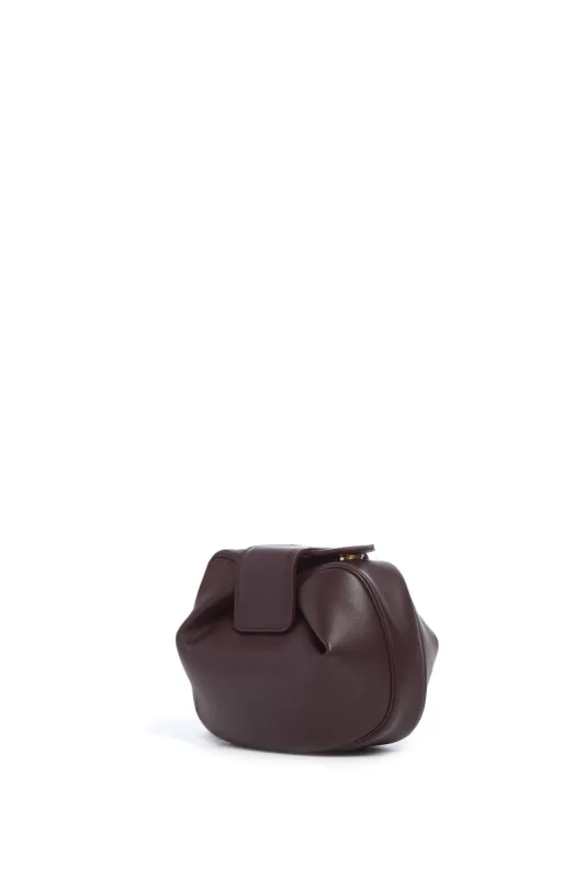 Soft Demi Clutch in Bordeaux Nappa Leather sold by Gabriela Hearst