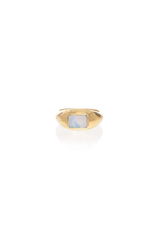 Small Ring in 18K Rose Gold & Mother of Pearl Stone sold by Gabriela Hearst