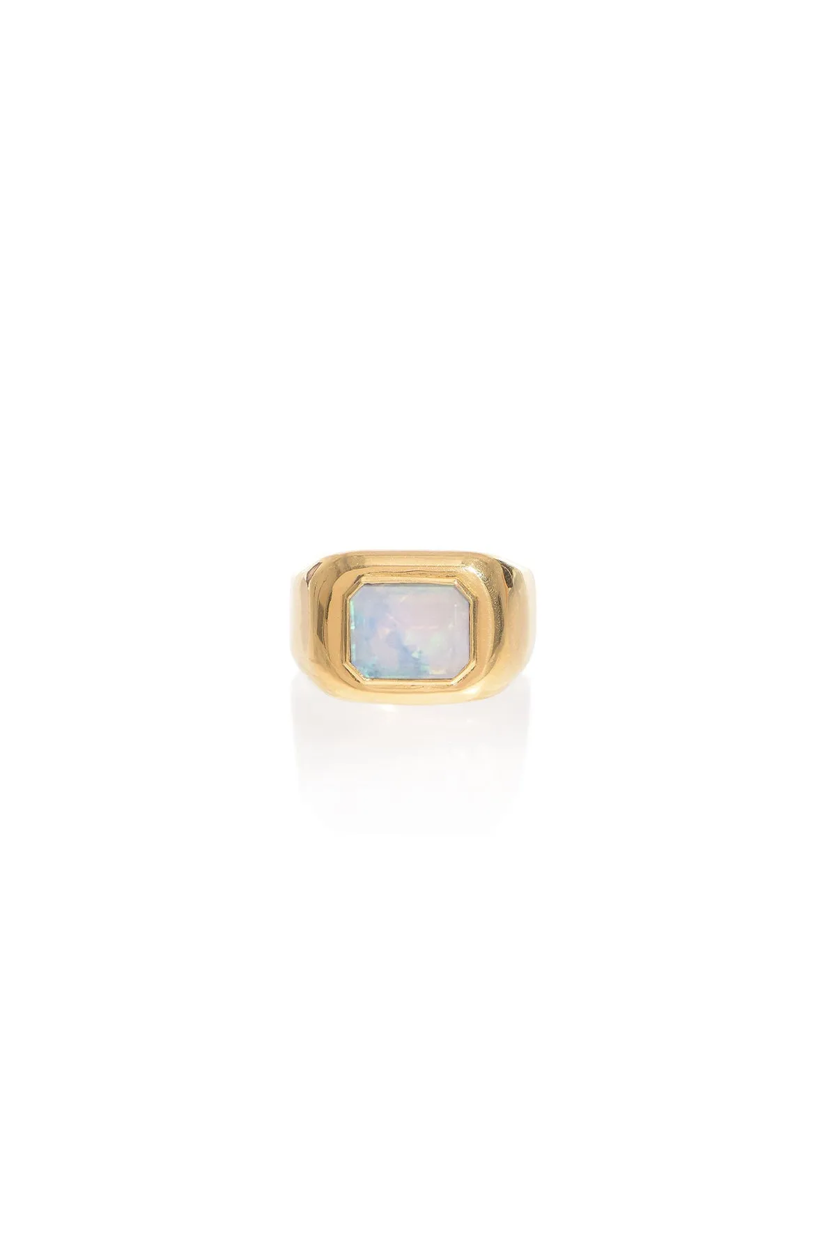 Large Ring in 18K Rose Gold & Mother of Pearl Stone sold by Gabriela Hearst