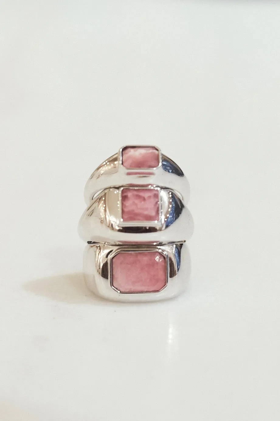 Large Ring in 18K White Gold & Pink Marble Stone sold by Gabriela Hearst product image thumbnail 2