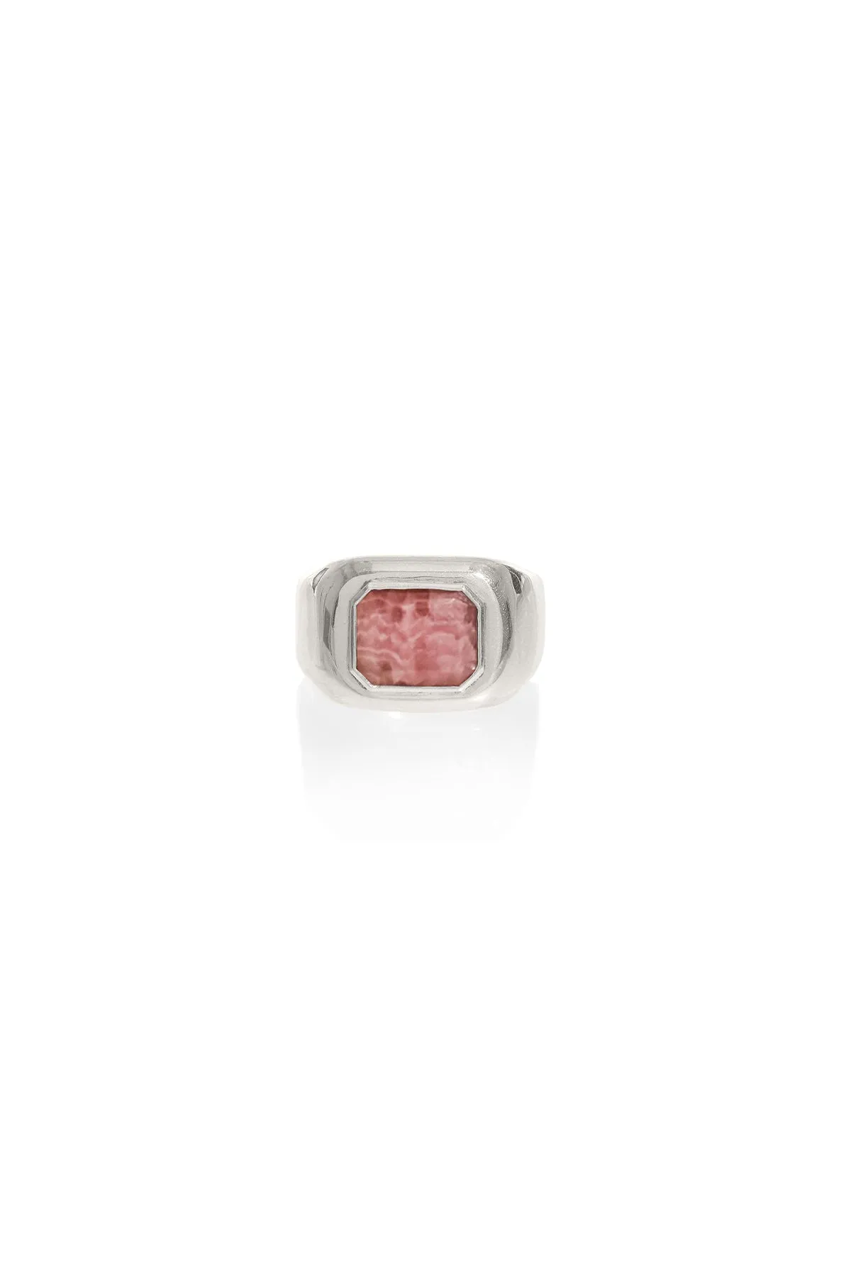 Large Ring in 18K White Gold & Pink Marble Stone sold by Gabriela Hearst