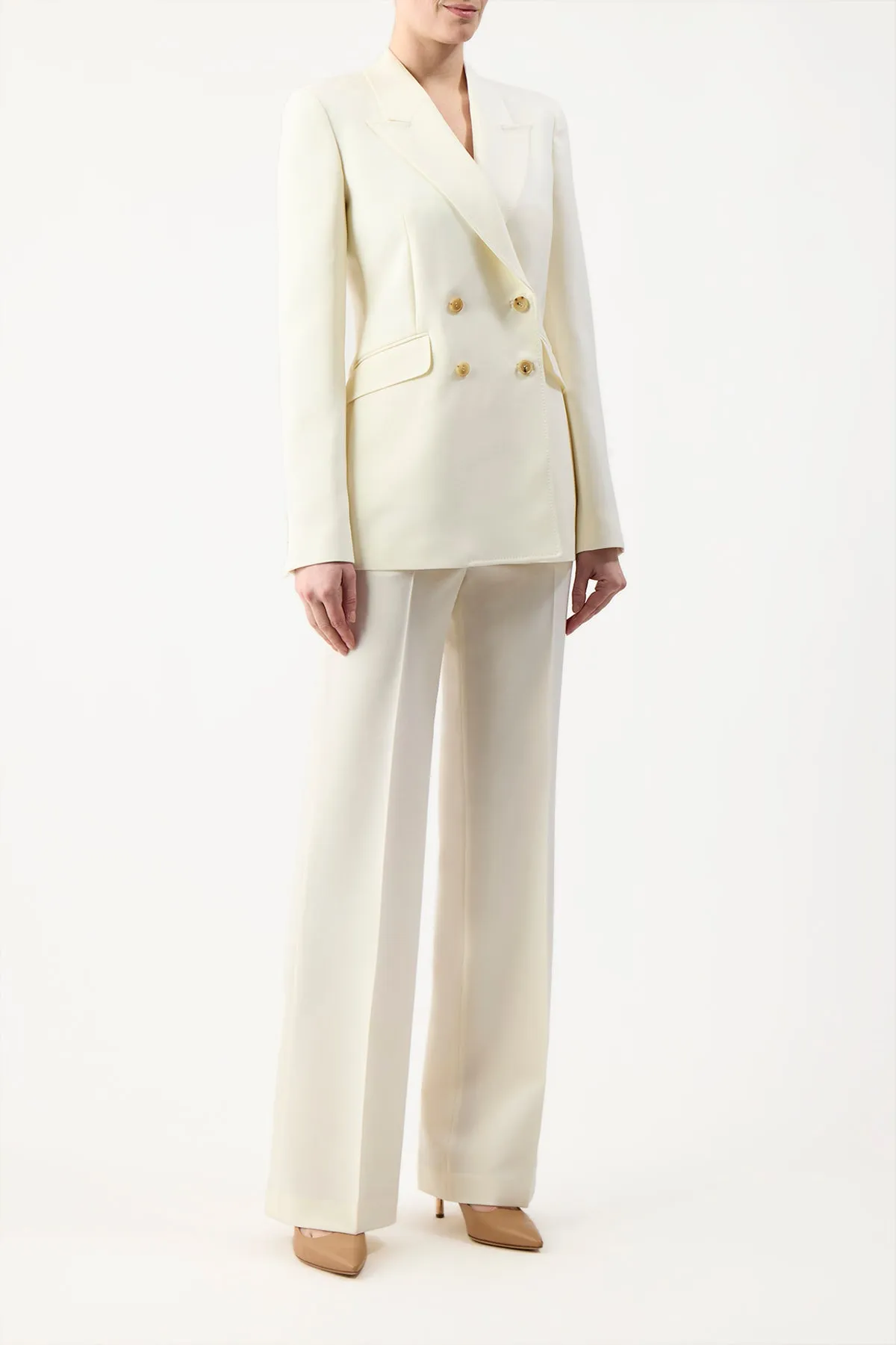 Angela Blazer in Ivory Sportswear Wool sold by Gabriela Hearst product image thumbnail 3