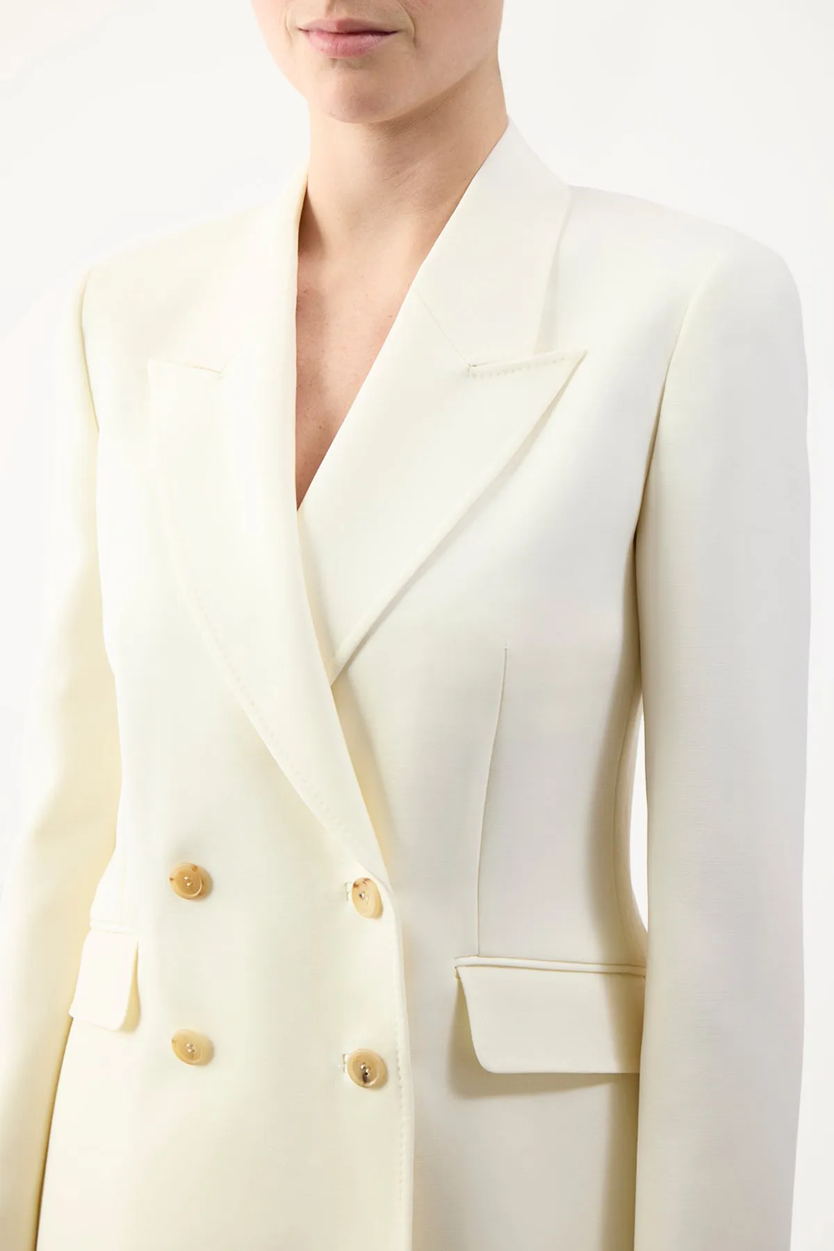 Angela Blazer in Ivory Sportswear Wool sold by Gabriela Hearst product image thumbnail 5