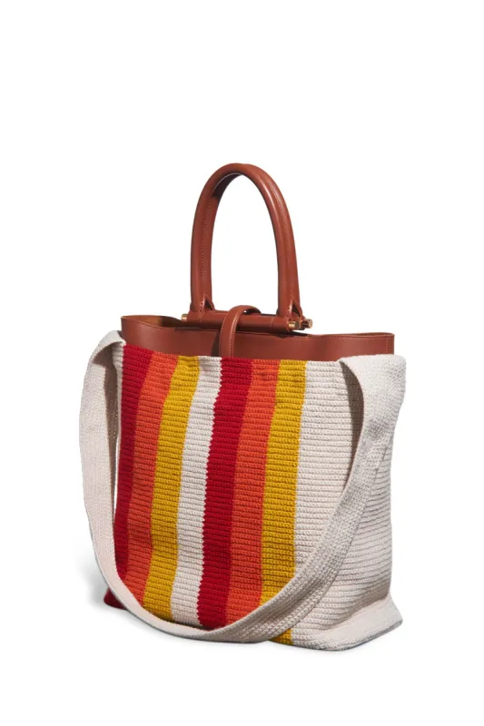 Large Crossover Knit Bag in Red, Orange & Yellow Cashmere sold by Gabriela Hearst