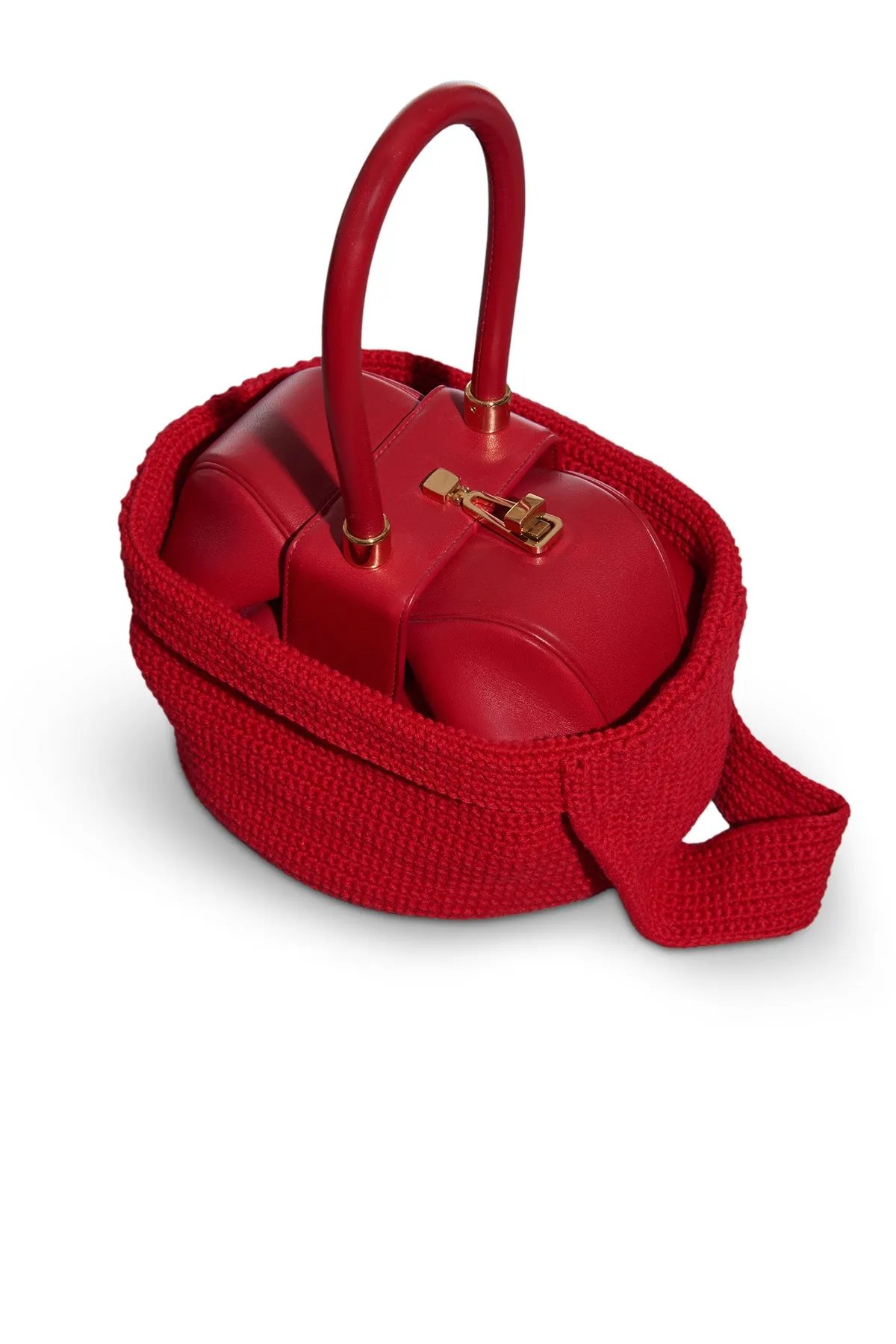 Crossover Knit Bag in Red Cashmere sold by Gabriela Hearst product image thumbnail 3