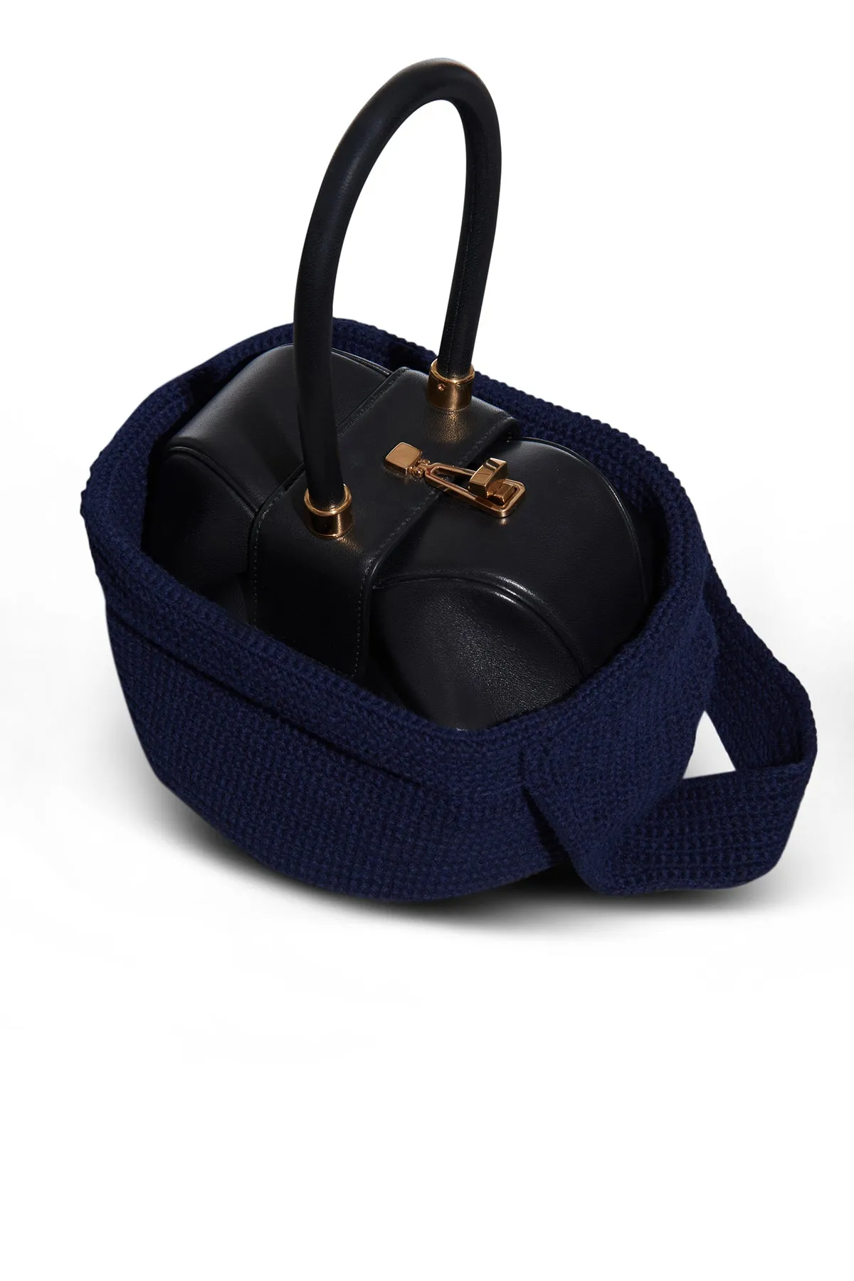 Crossover Knit Bag in Navy Cashmere sold by Gabriela Hearst product image thumbnail 3