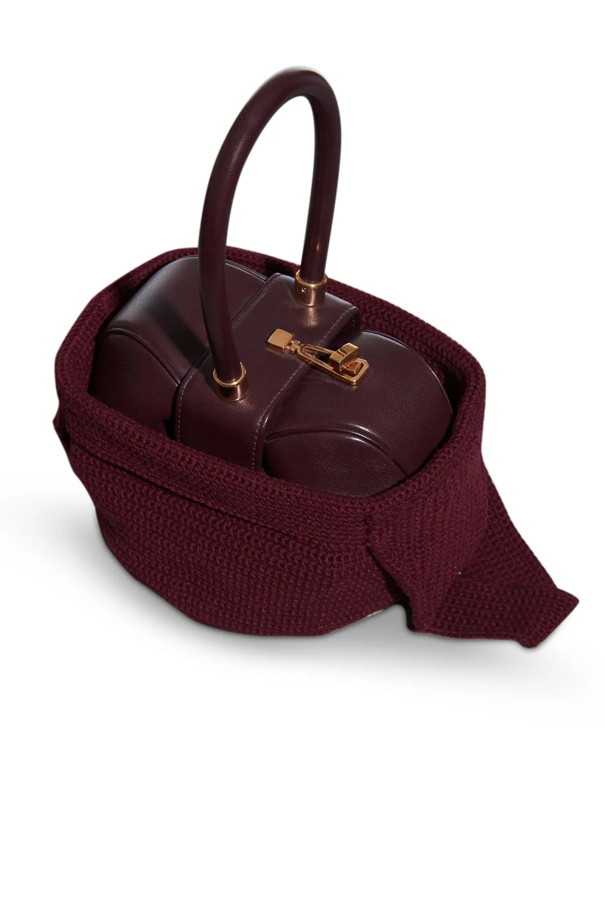 Crossover Knit Bag in Bordeaux Cashmere sold by Gabriela Hearst product image thumbnail 3