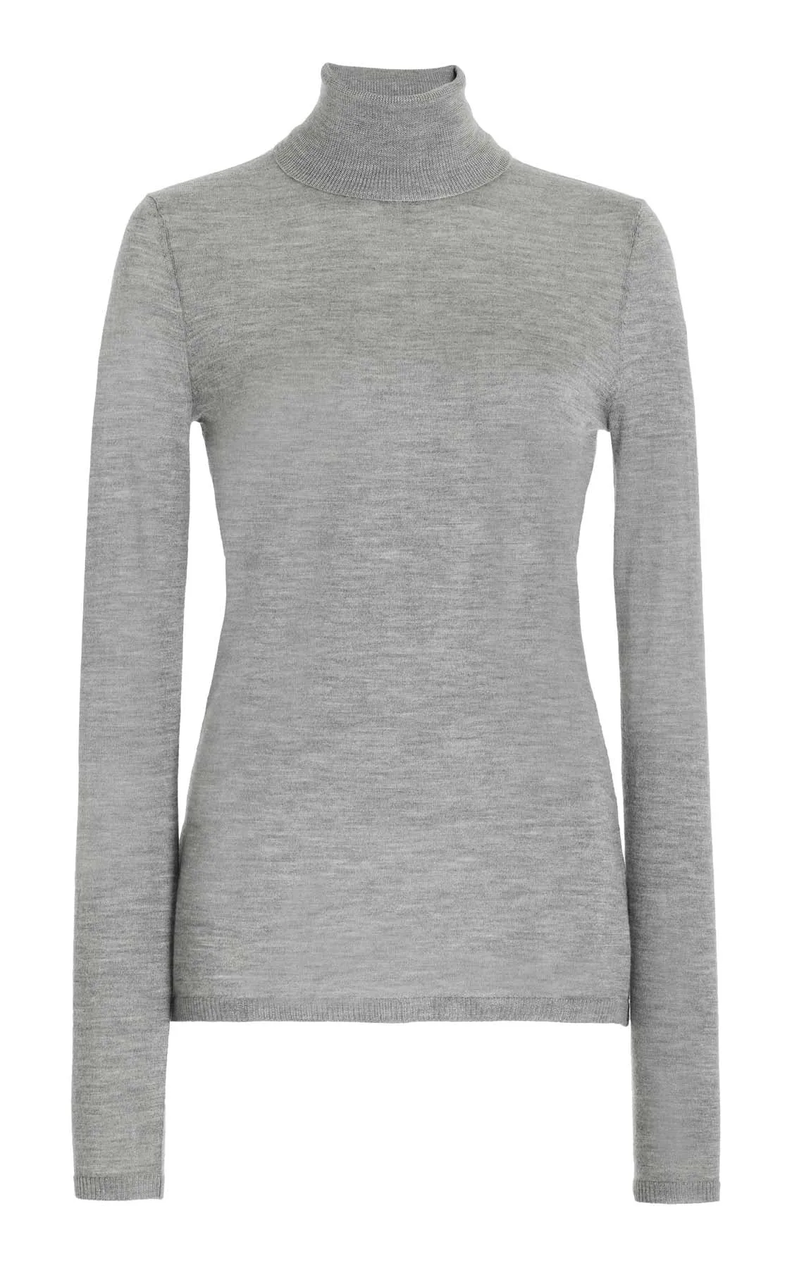 Costa Knit Turtleneck in Heather Grey Cashmere Silk sold by Gabriela Hearst