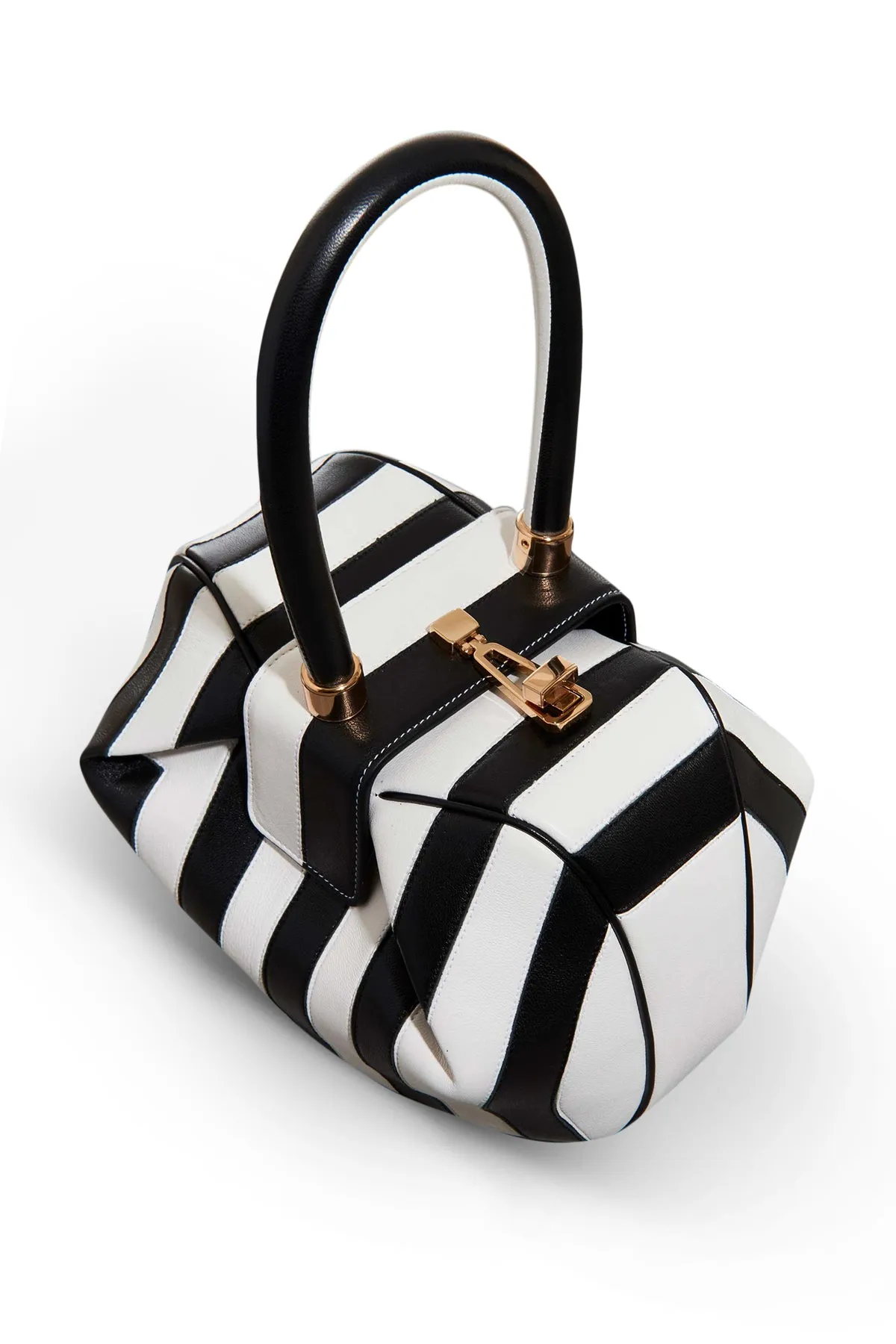 Nina Bag in Black & Ivory Stripes Nappa Leather sold by Gabriela Hearst product image thumbnail 3