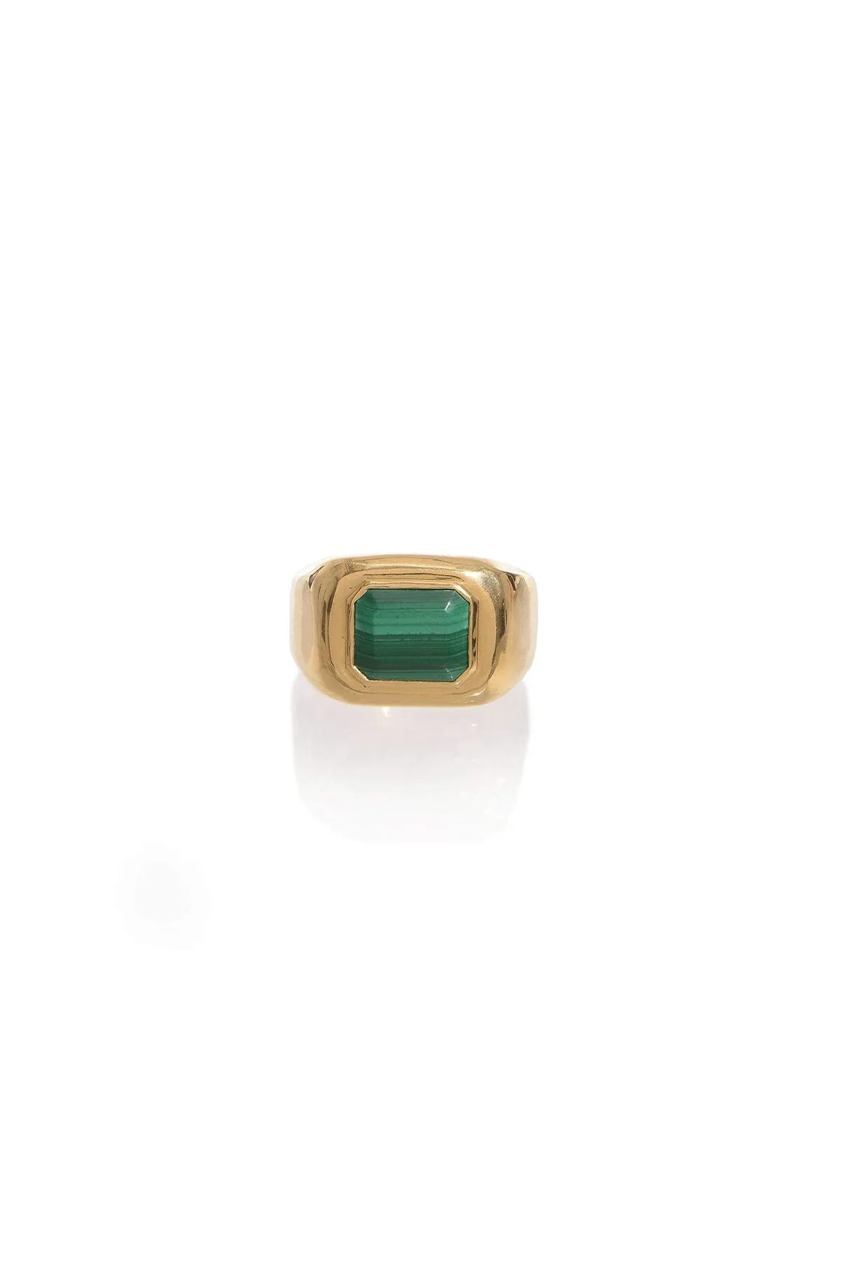 Large Ring in 18K Yellow Gold & Malachite Stone sold by Gabriela Hearst