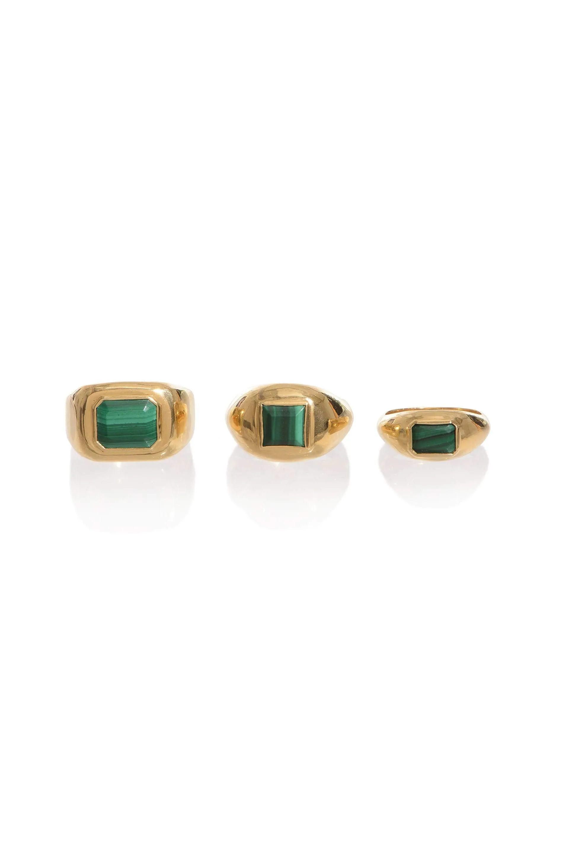 Large Ring in 18K Yellow Gold & Malachite Stone sold by Gabriela Hearst product image thumbnail 3