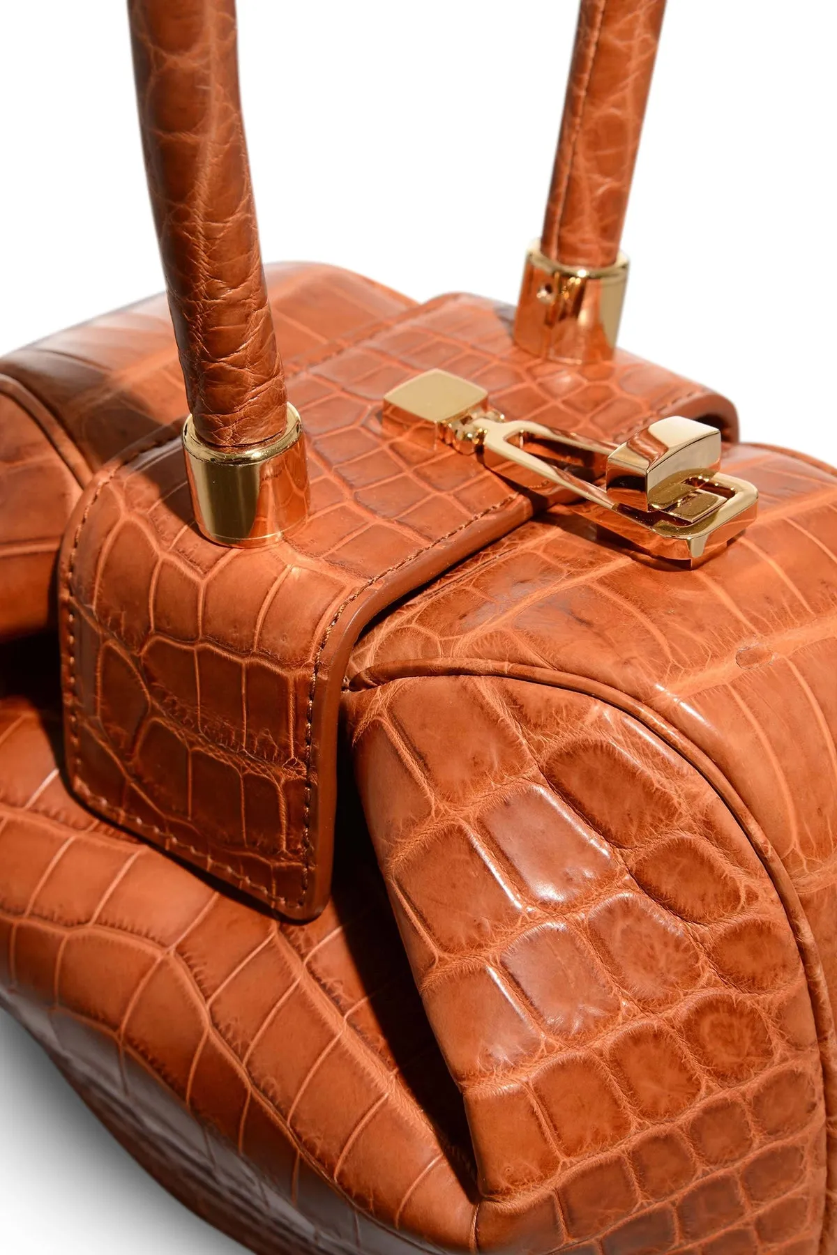 Demi Bag in Cognac Crocodile Leather sold by Gabriela Hearst product image thumbnail 3