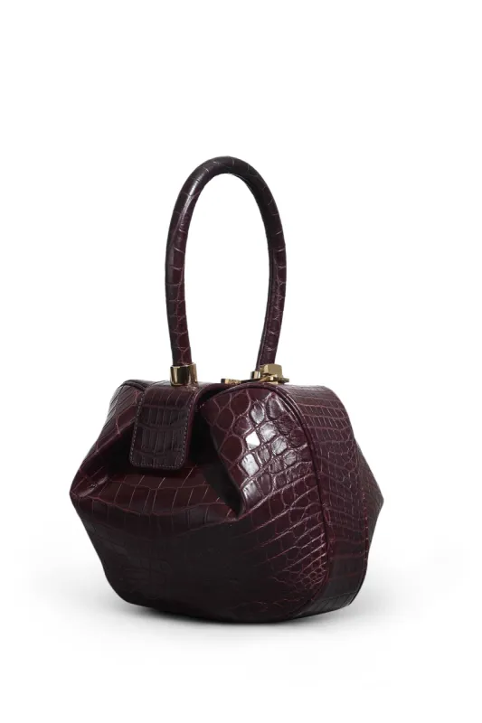 Nina Bag in Bordeaux Crocodile Leather sold by Gabriela Hearst