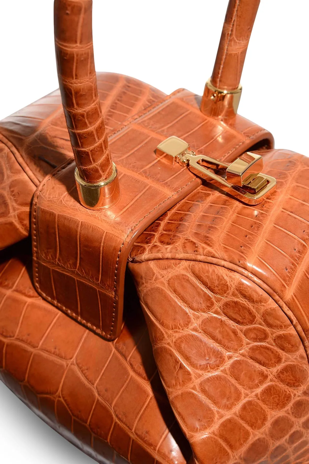 Nina Bag in Cognac Crocodile Leather sold by Gabriela Hearst product image thumbnail 3