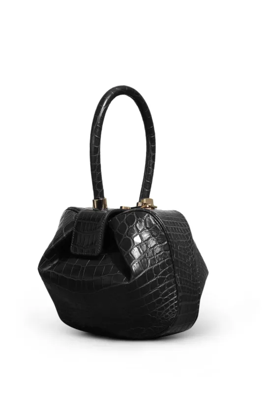 Nina Bag in Black Crocodile Leather sold by Gabriela Hearst